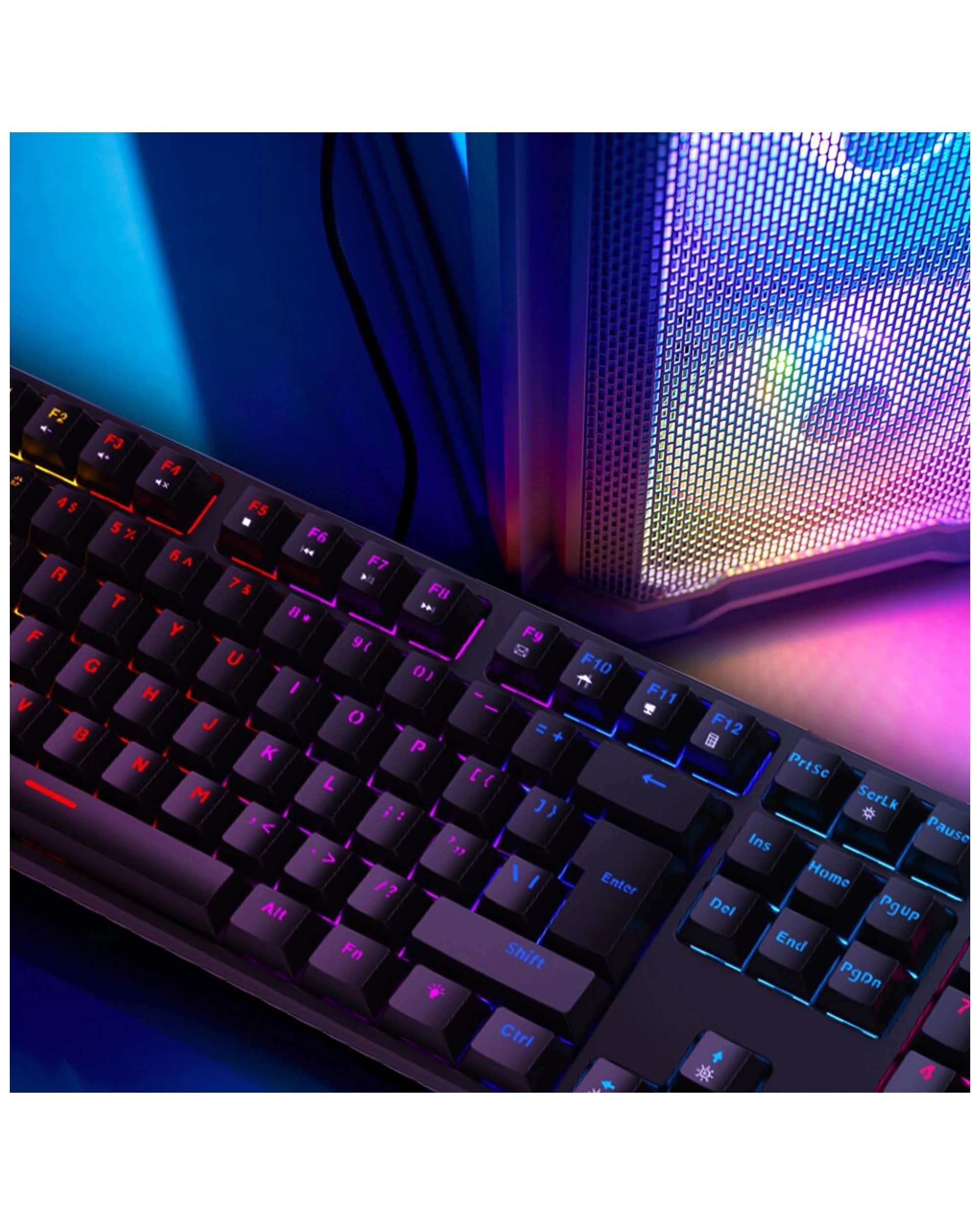 4 Laser Gaming Wired Mechanical Keyboard Rgb Backlit Red Switches Braided Cable.
 - Black, 4 of 6