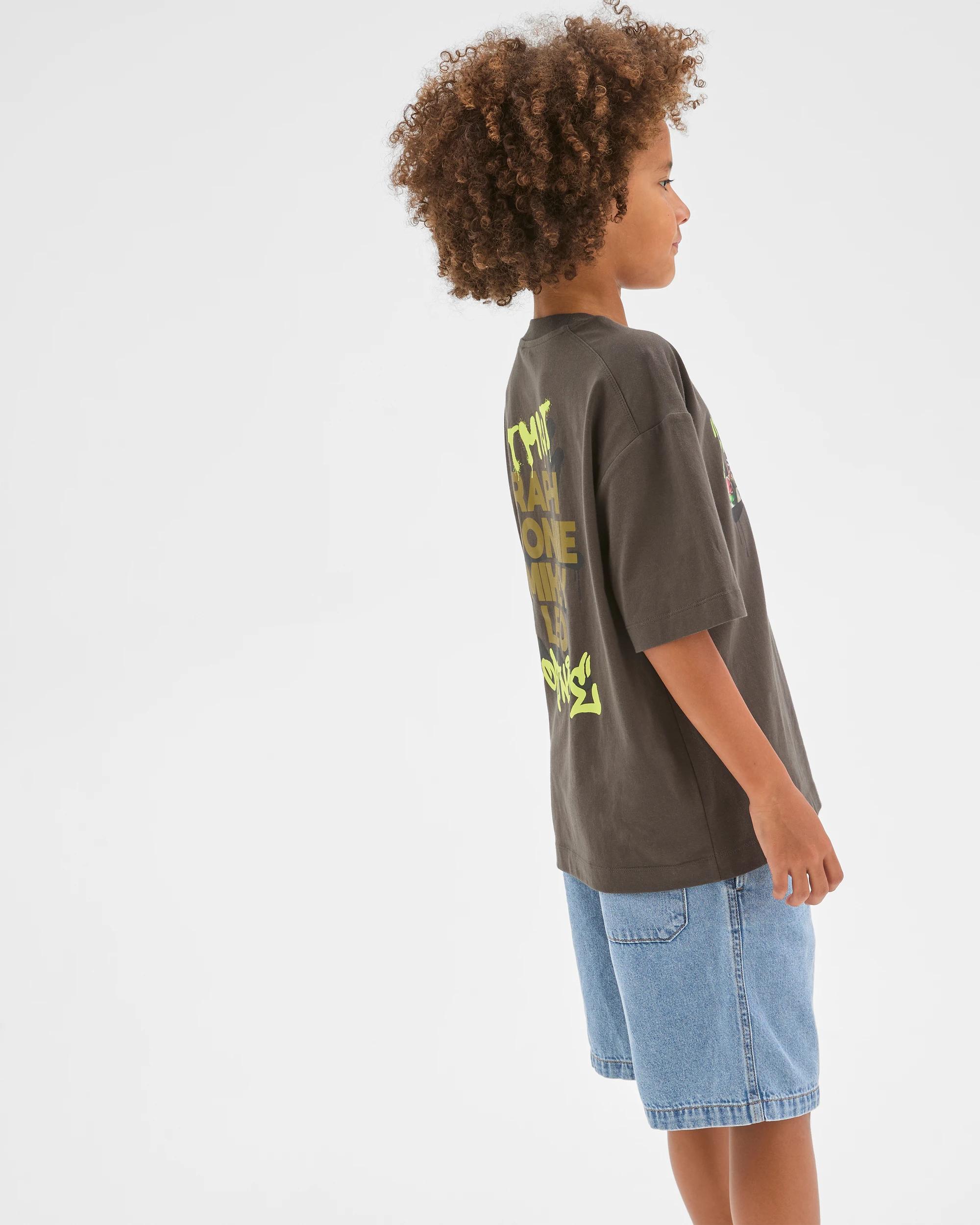 4 Teenage Mutant Ninja Turtles/Fortnite Australian Cotton Oversized T-Shirt DARK GREEN, 4 of 7