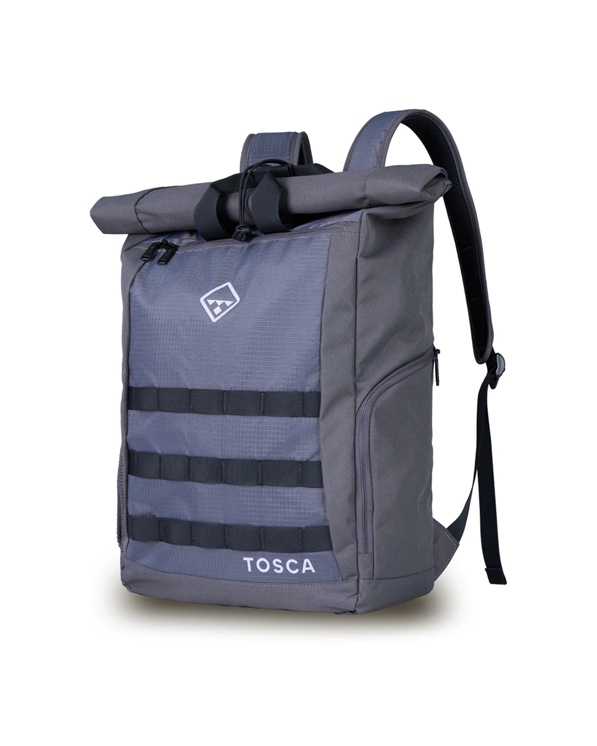 3 Tosca Roll Top Backpack Rucksack Outdoor Travel Bag - Grey, 3 of 3