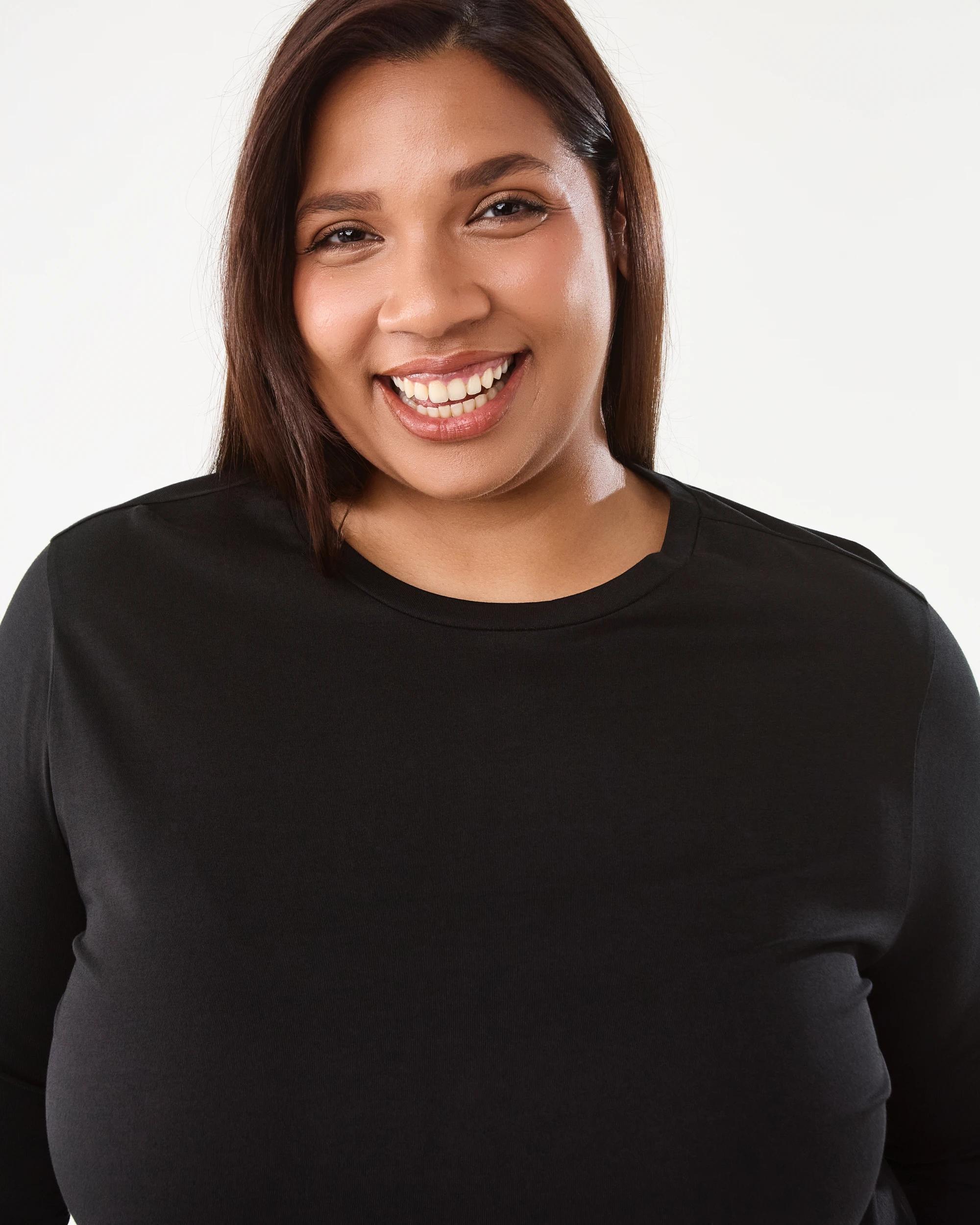 4 Curve Long Sleeve Cotton T-shirt Black, 4 of 7