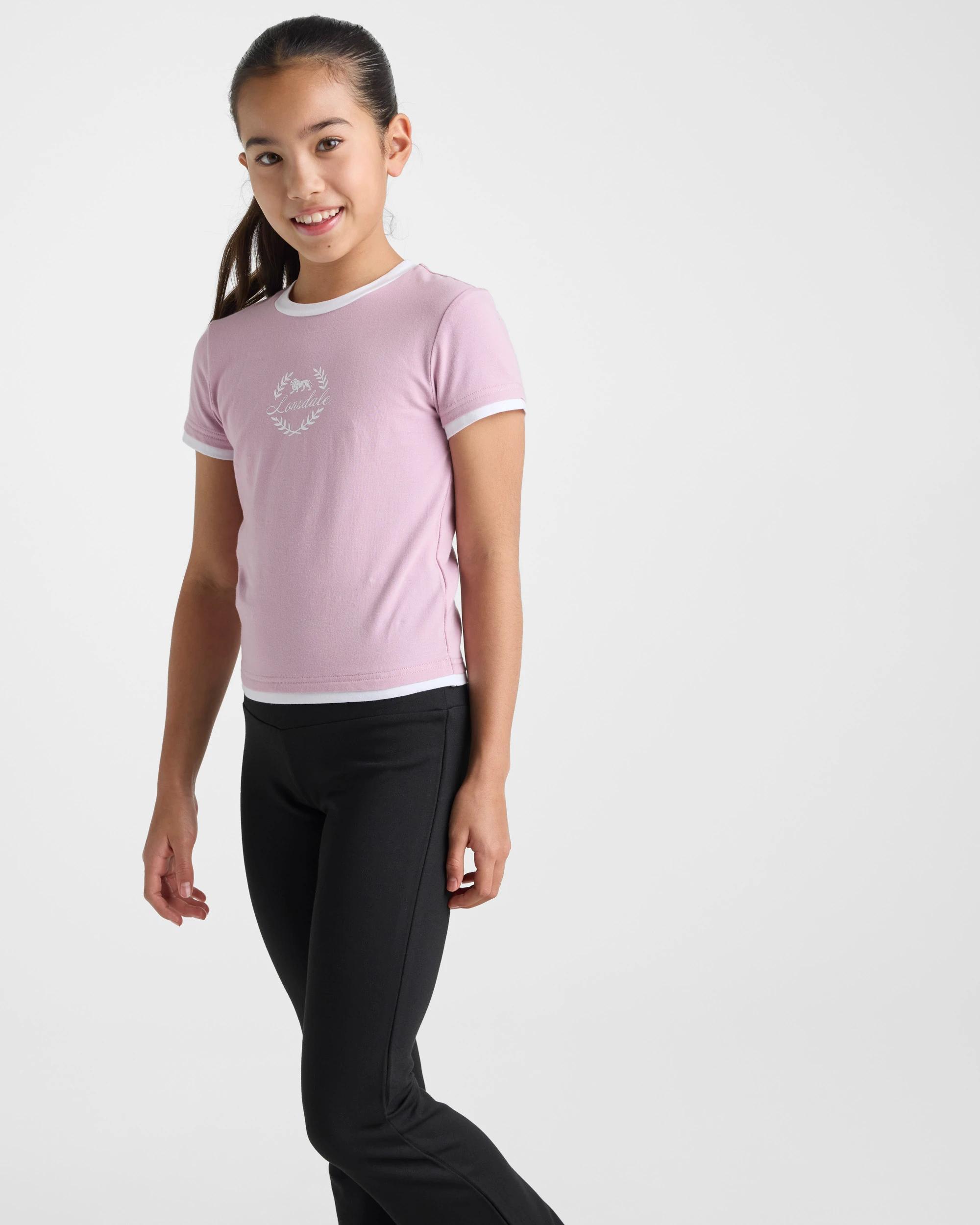 1 Lonsdale London Layered Terrace Short Sleeve T-Shirt - Dusty Pink DUSTY PINK, 1 of 5