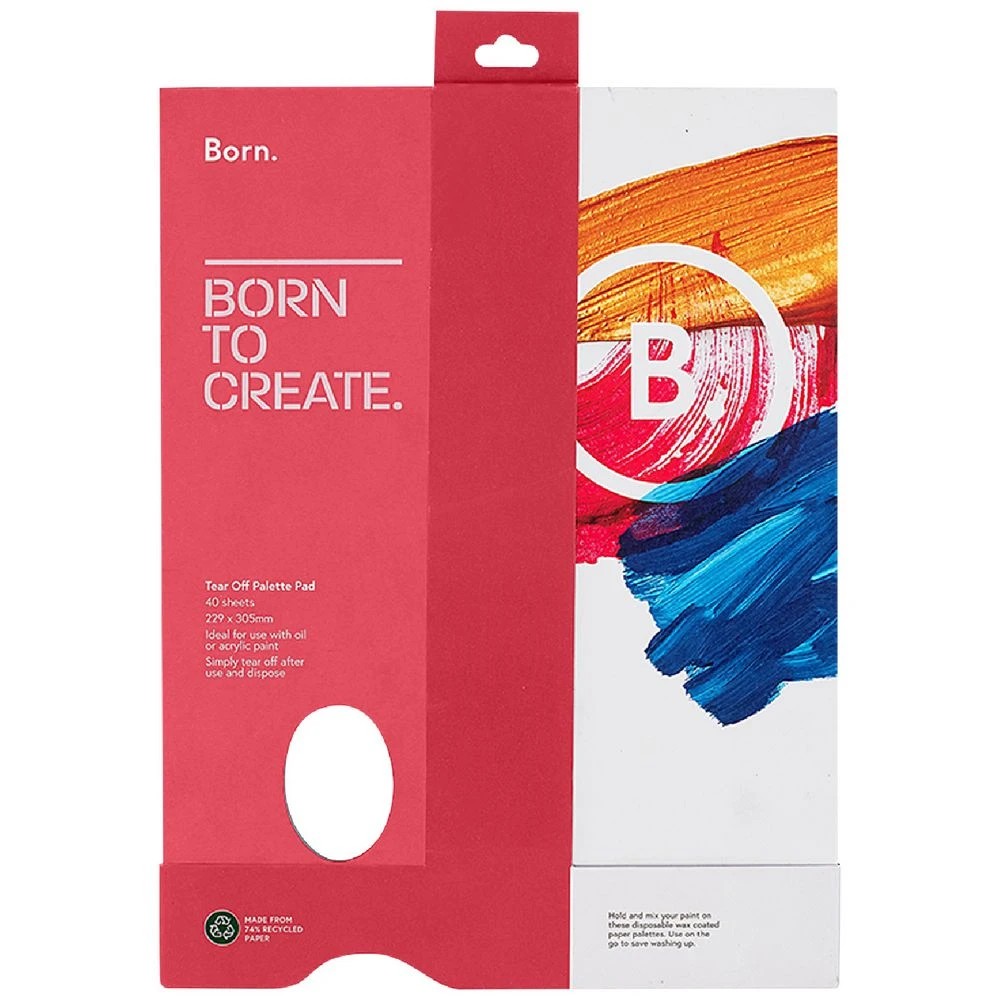 1 Born Disposable Tear-off Paint Palette Pad 40 Sheets, 1 of 4