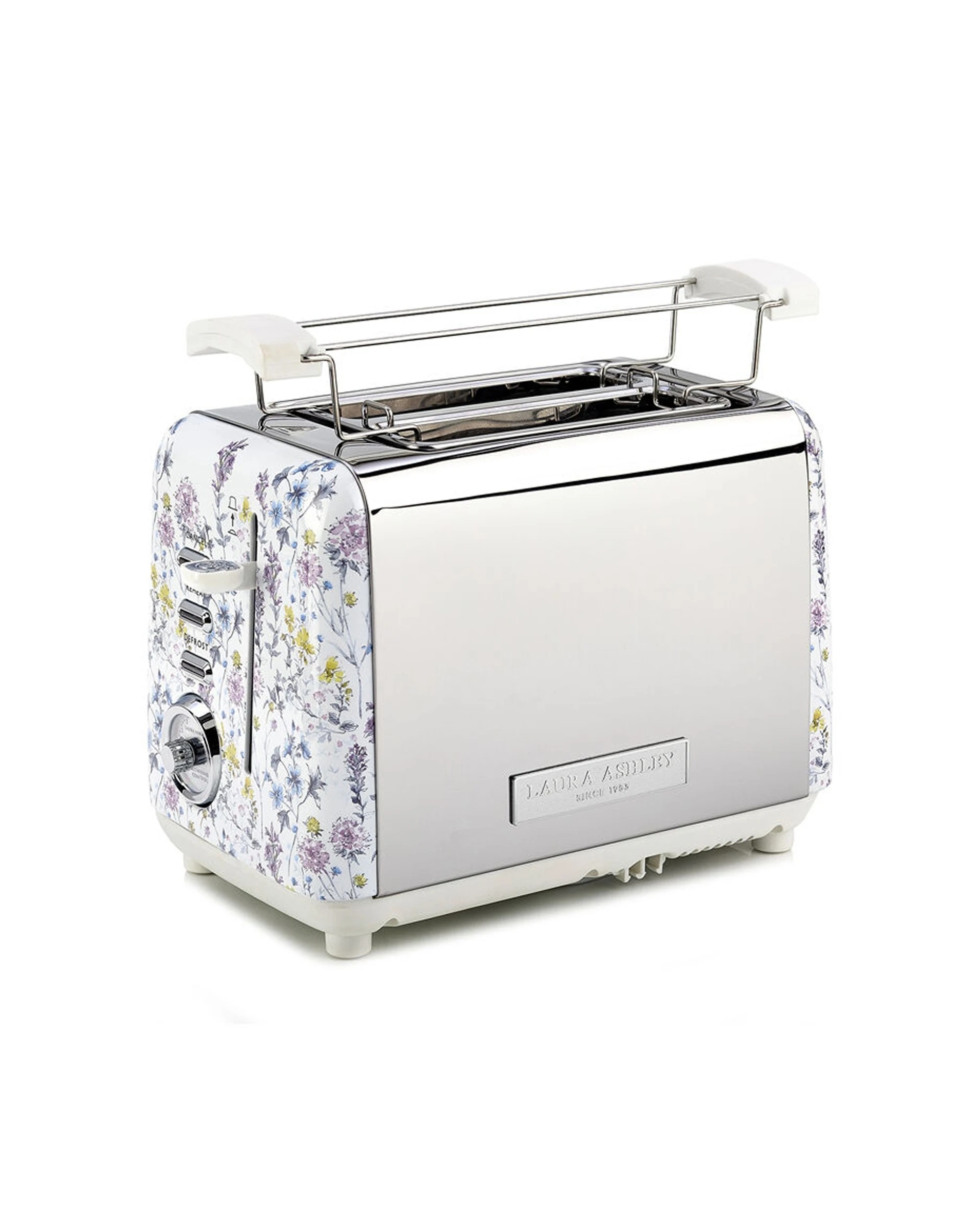 2 Laura Ashley Stainless Steel 2 Slice Toaster - Wild Meadow - Silver, 2 of 6