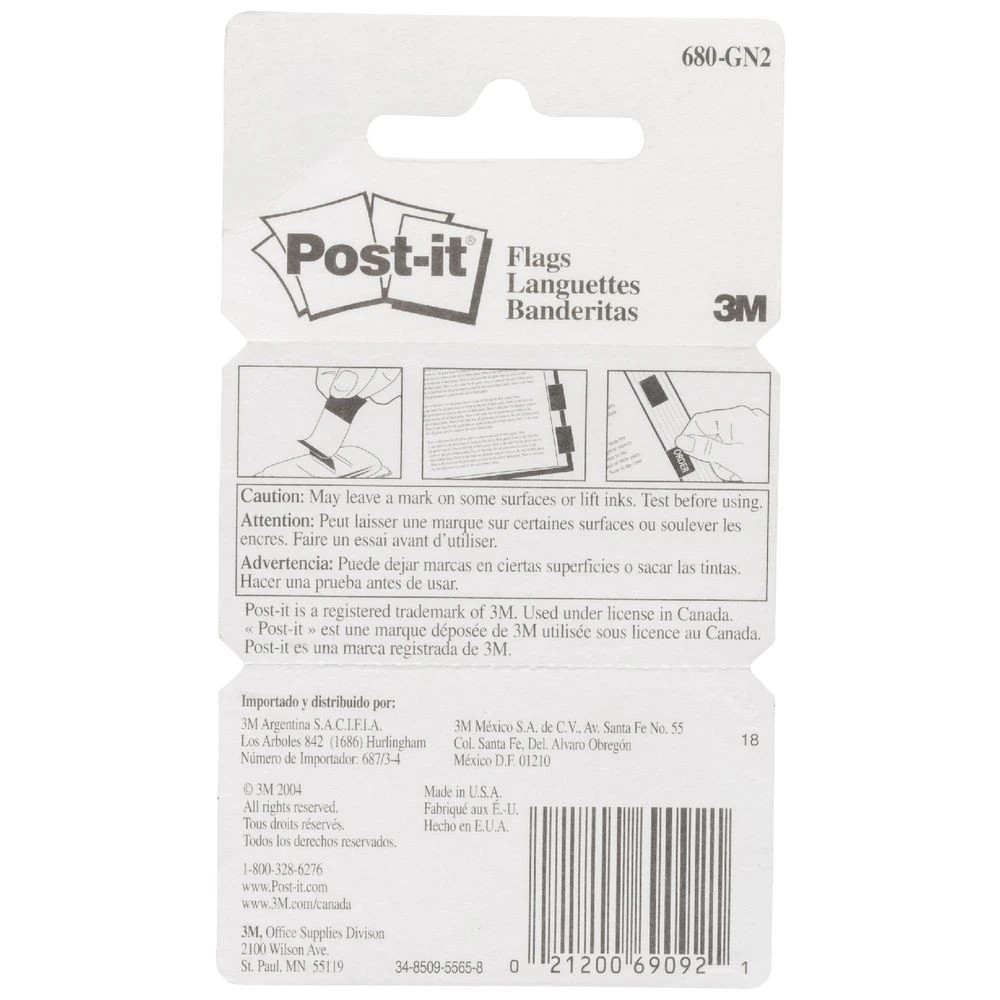 2 Post-it Flags 25x43mm Green 2 Pack, 2 of 3