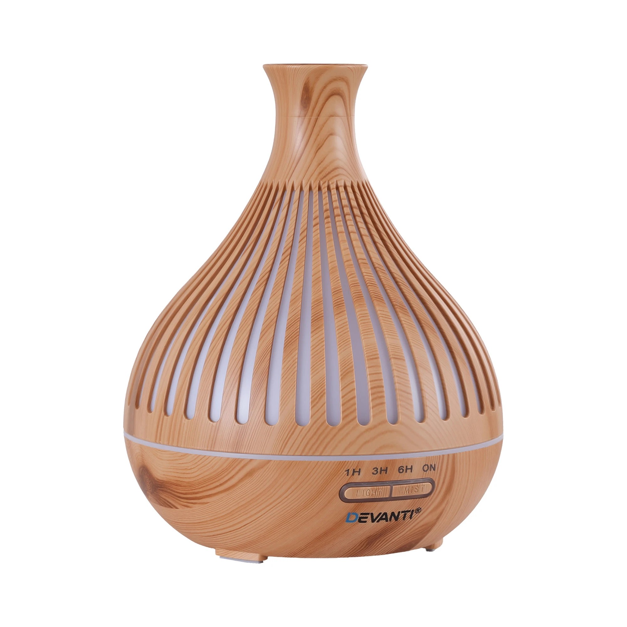 3 Devanti Ultrasonic Aroma Diffuser Aromatherapy 400ml LED Lights Iron Humidifier  Light wood grain - Natural, 3 of 9