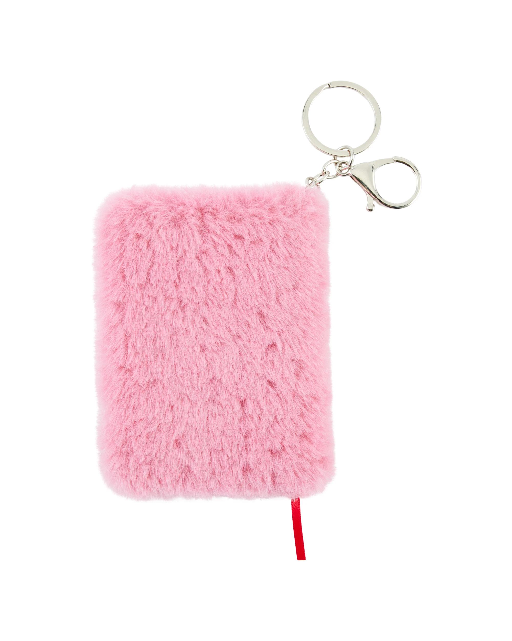 5 Fluffy Book Charm Keyring - Silver Tone and Pink Pink, 5 of 5