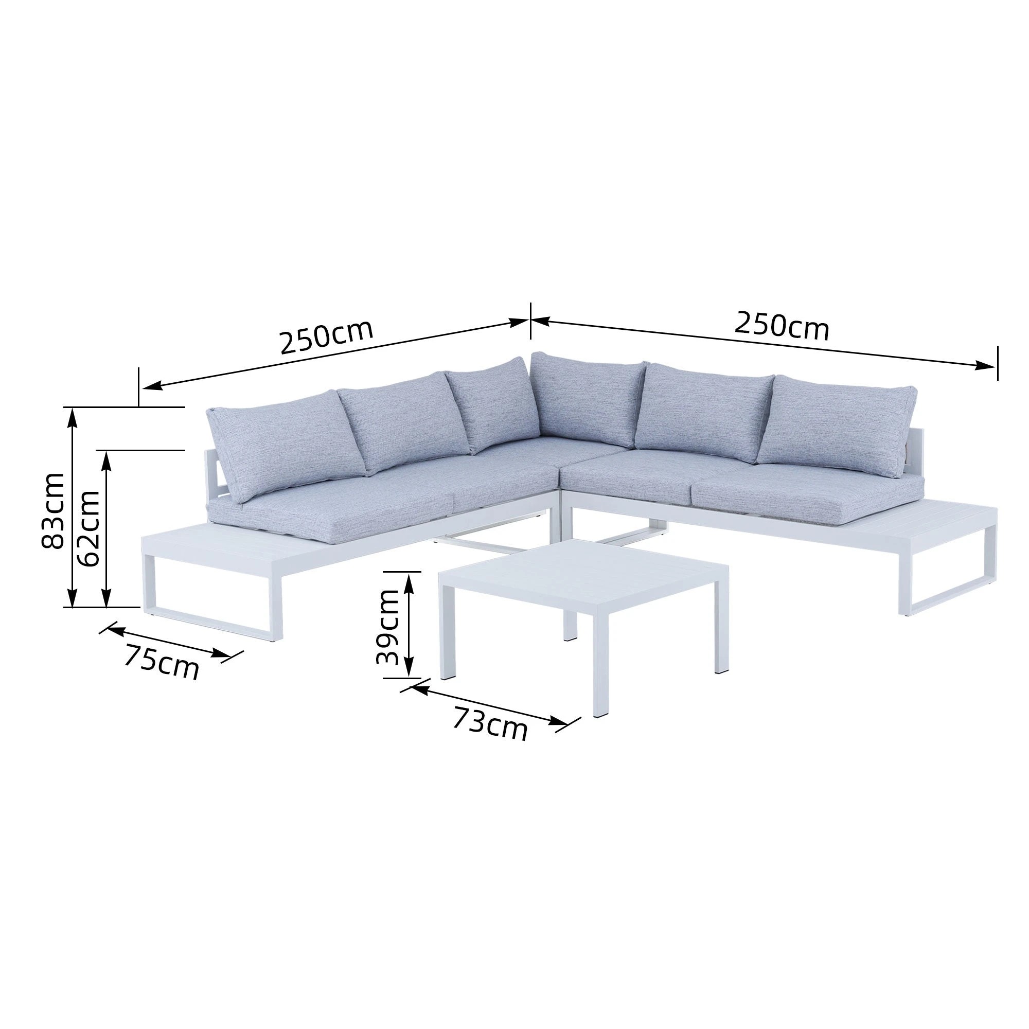 6 Moda Living Hampton Aluminium Outdoor Lounge Sofa Set - White, 6 of 9