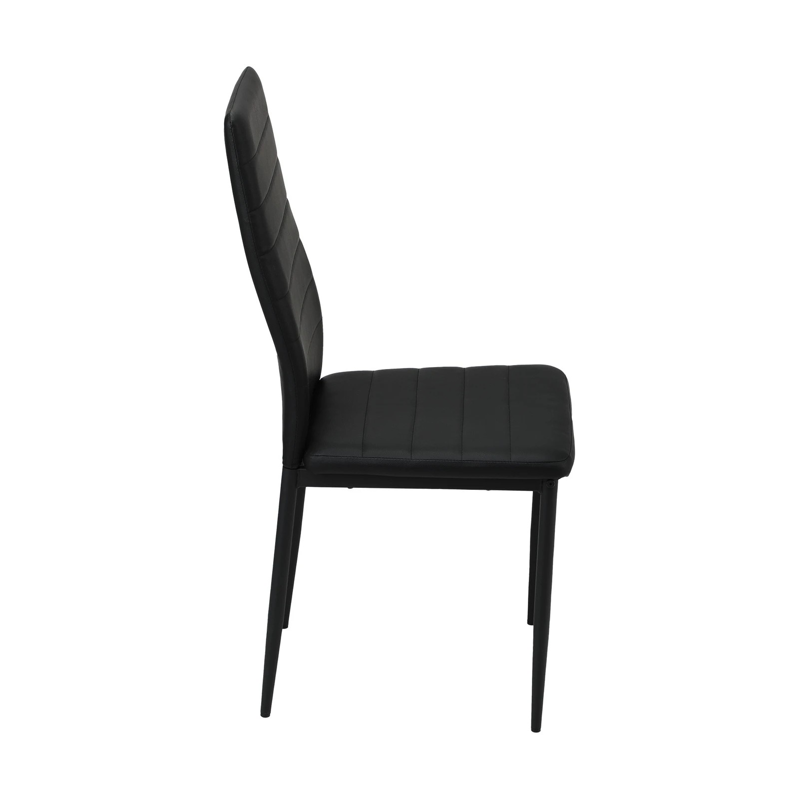 8 Oikiture 4pcs Dining Chairs High-back Kitchen Chair Padded Faux Leather
 - Black, 8 of 10