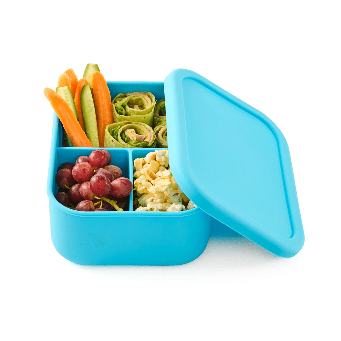 1 Blue Silicone Bento Lunch Box, 1 of 7