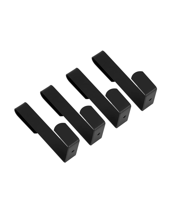 4 Pack Over the Door Hooks - Black