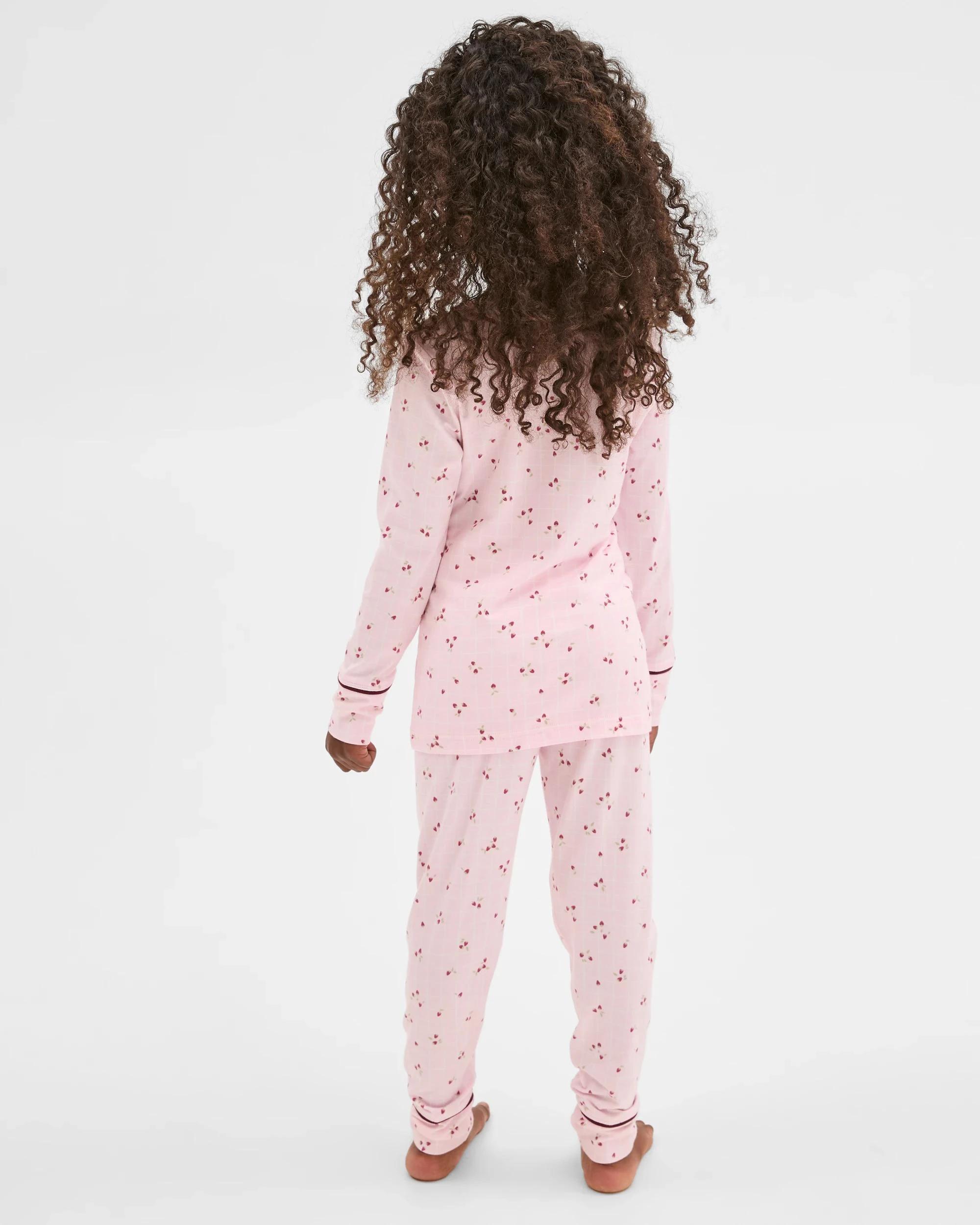 7 Target Kids Bamboo Younger Girls Long Sleeve Top and Pants Pyjama Set PINK STRAWBERRY, 7 of 10