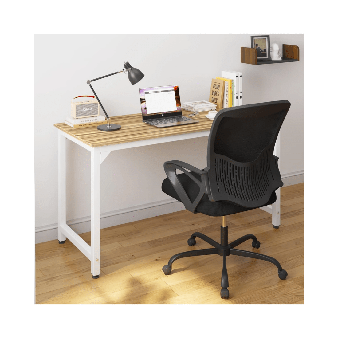 6 Advwin 120cm Computer Desk Home Office Table Wooden Workstation, 6 of 8