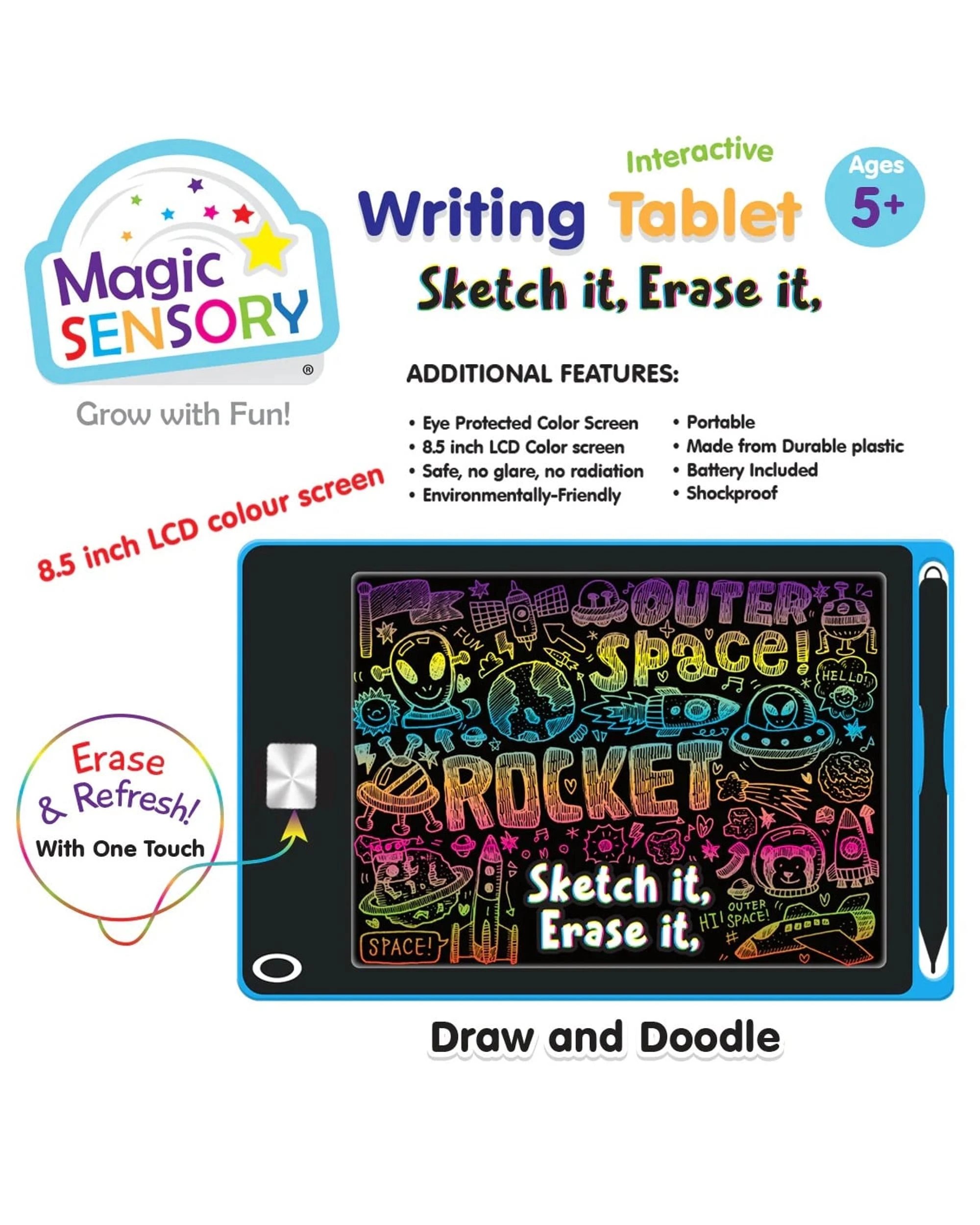 3 Magic Sensory Interactive LCD Writing Tablet - Blue Star - Blue, 3 of 6