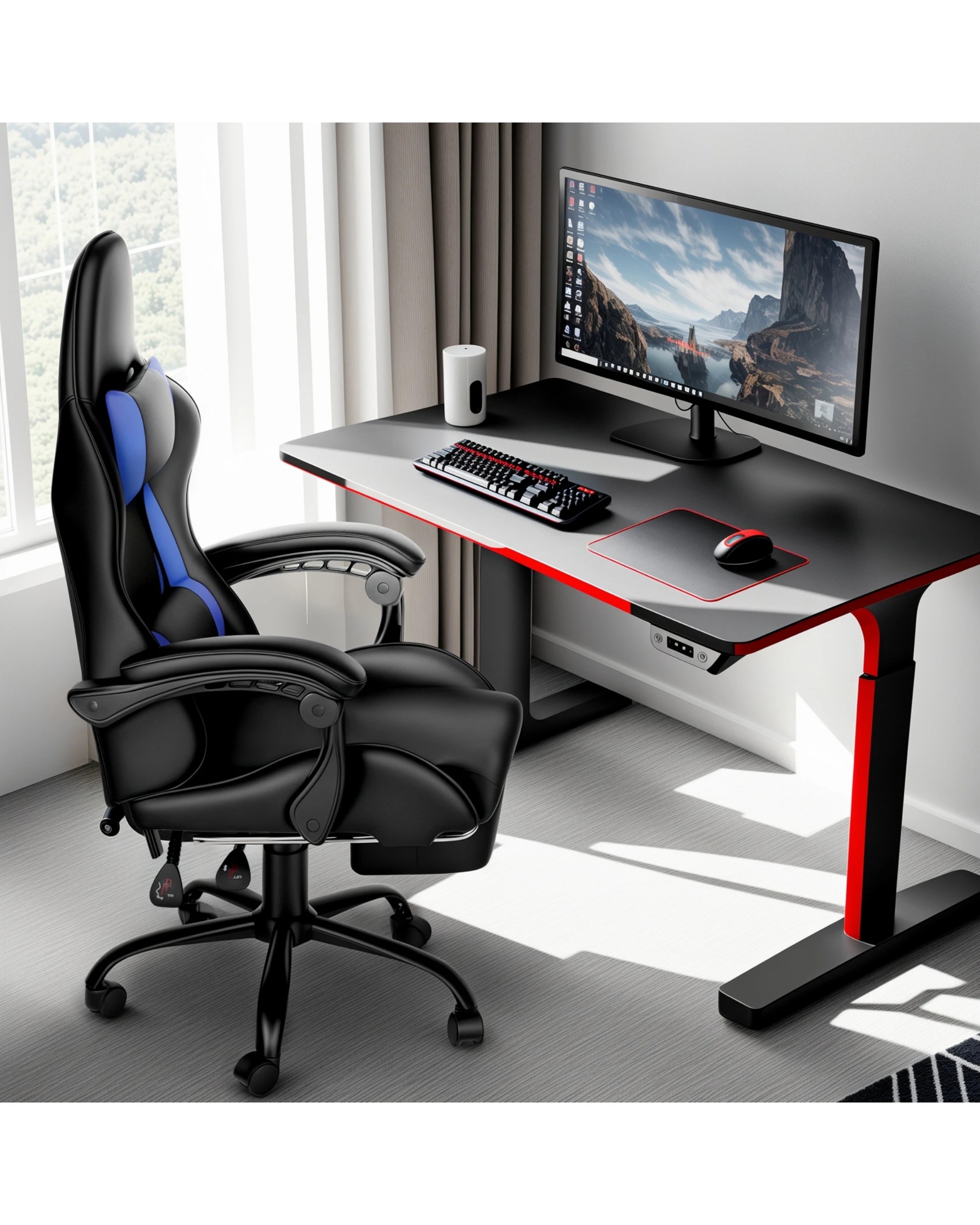 9 Advwin Gaming Chair Massage Lumbar Cushion - Blue, 9 of 9