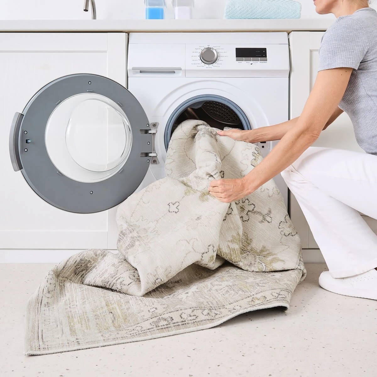 7 Amir Washable Rug - Beige, Large - 235cm x 160cm, 7 of 8