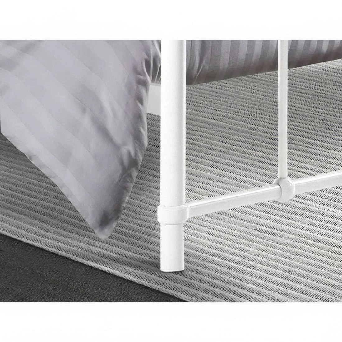 7 Artiss Bed Frame Metal Frames LEO - Double Bed - White, 7 of 7