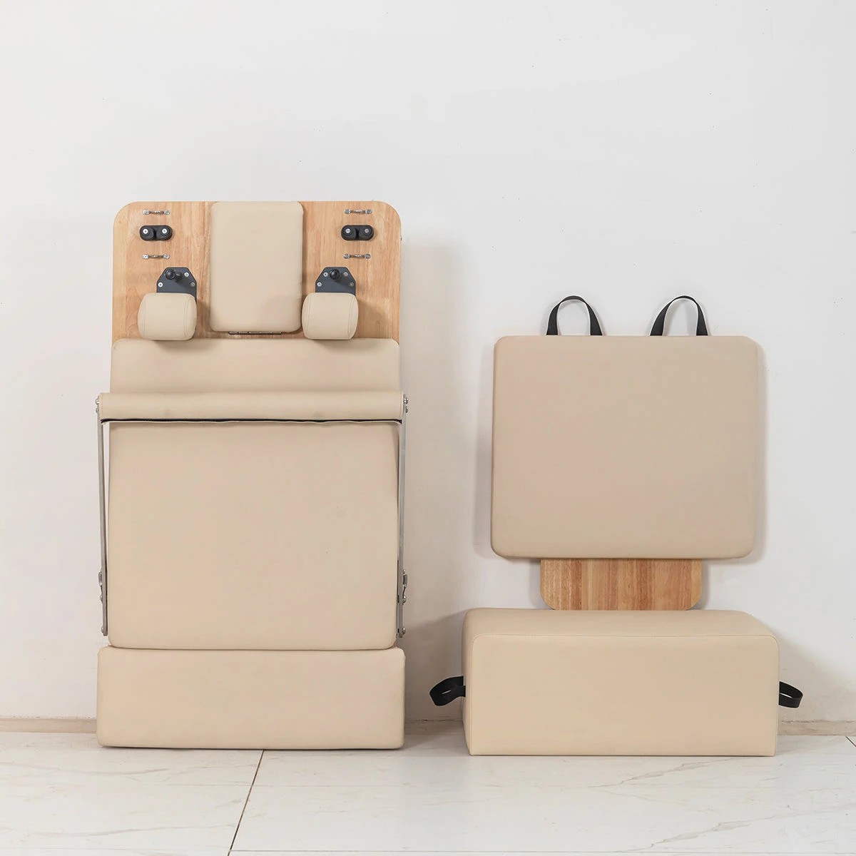 7 LSG GPR500 Folding Wooden Pilates Reformer Machine in Beige, 7 of 10