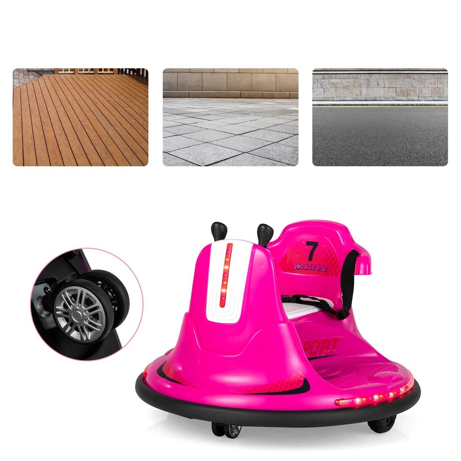 2 Costway 360° Spin Kids Bumper Car Electric Ride On Vehicle, 2 of 5