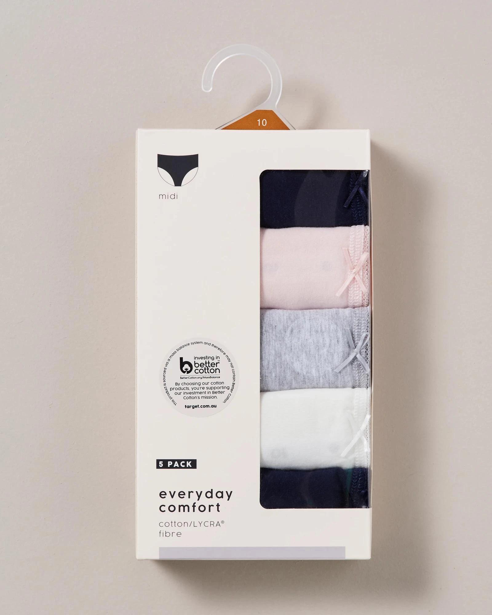 3 Target 5 Pack Cotton/Elastane Midi Briefs TONAL MARLE, 3 of 10