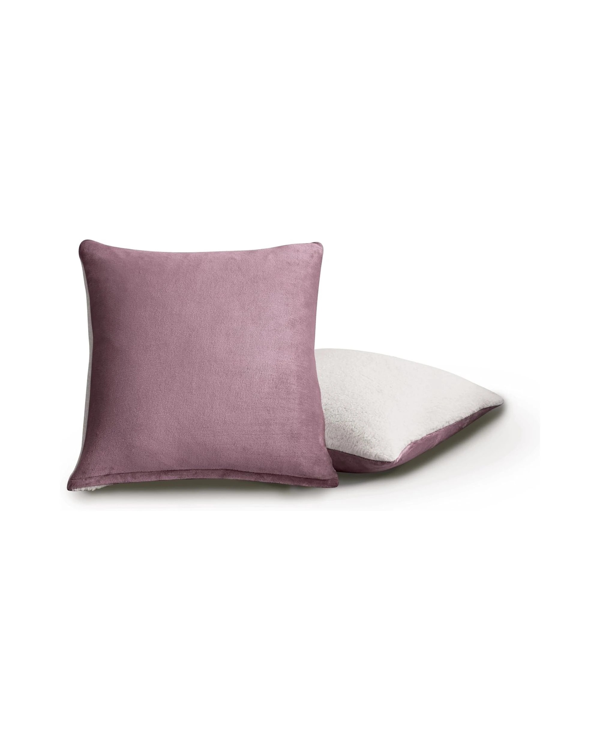 1 Gioia Casa 2-Pack Teddy Sherpa European Pillowcases Reversible Velvet - Mauve, 1 of 7