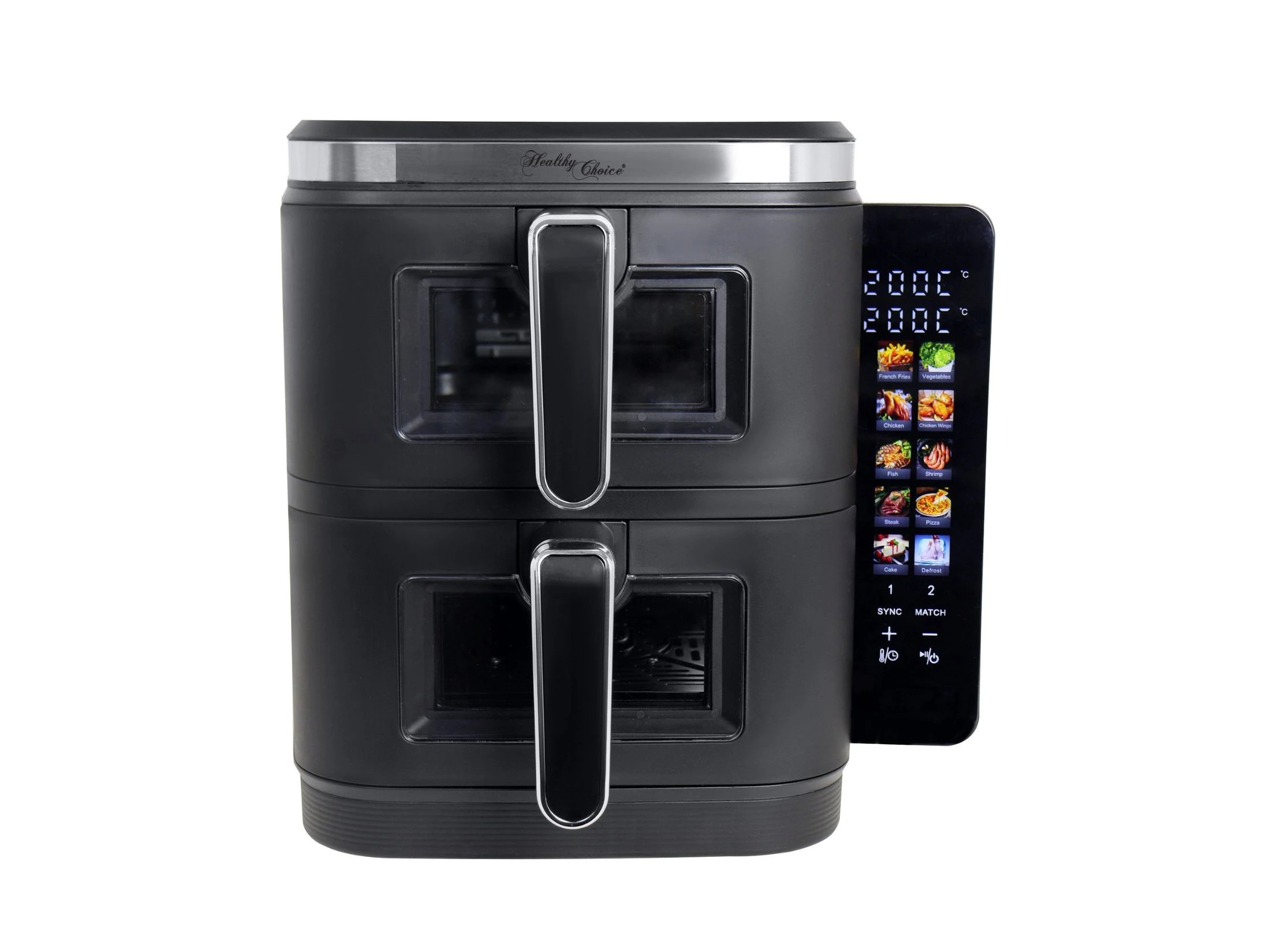1 Healthy Choice 2400W 11L Multifunctional Double Decker Digital Dual Zone Air Fryer with  Foldable Coloured Screen, 1 of 8