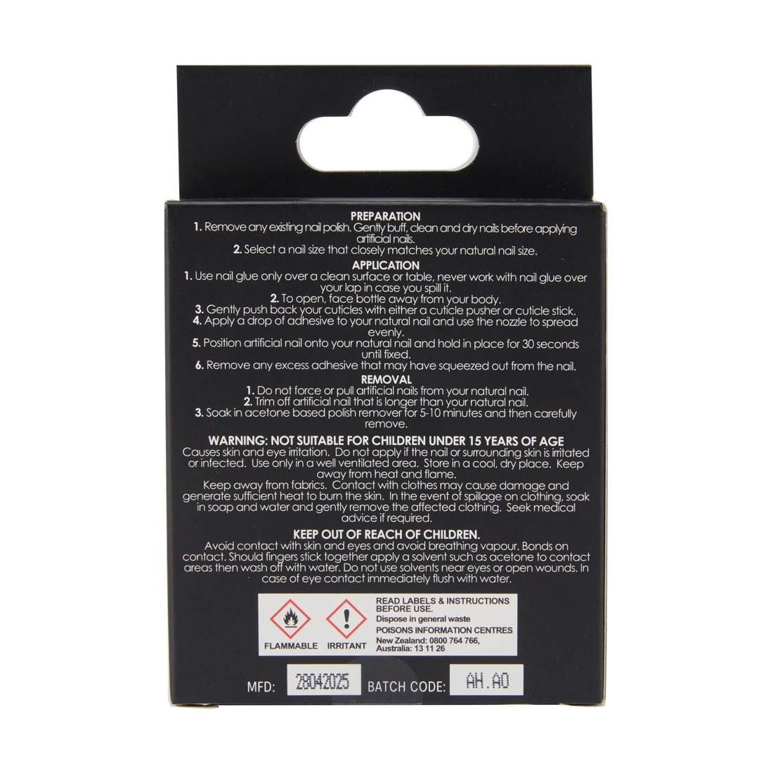 4 OXX Cosmetics 24 Pack Artificial Nails with Adhesive - Medium Square Shape, Black French Tip with Stars, 4 of 4