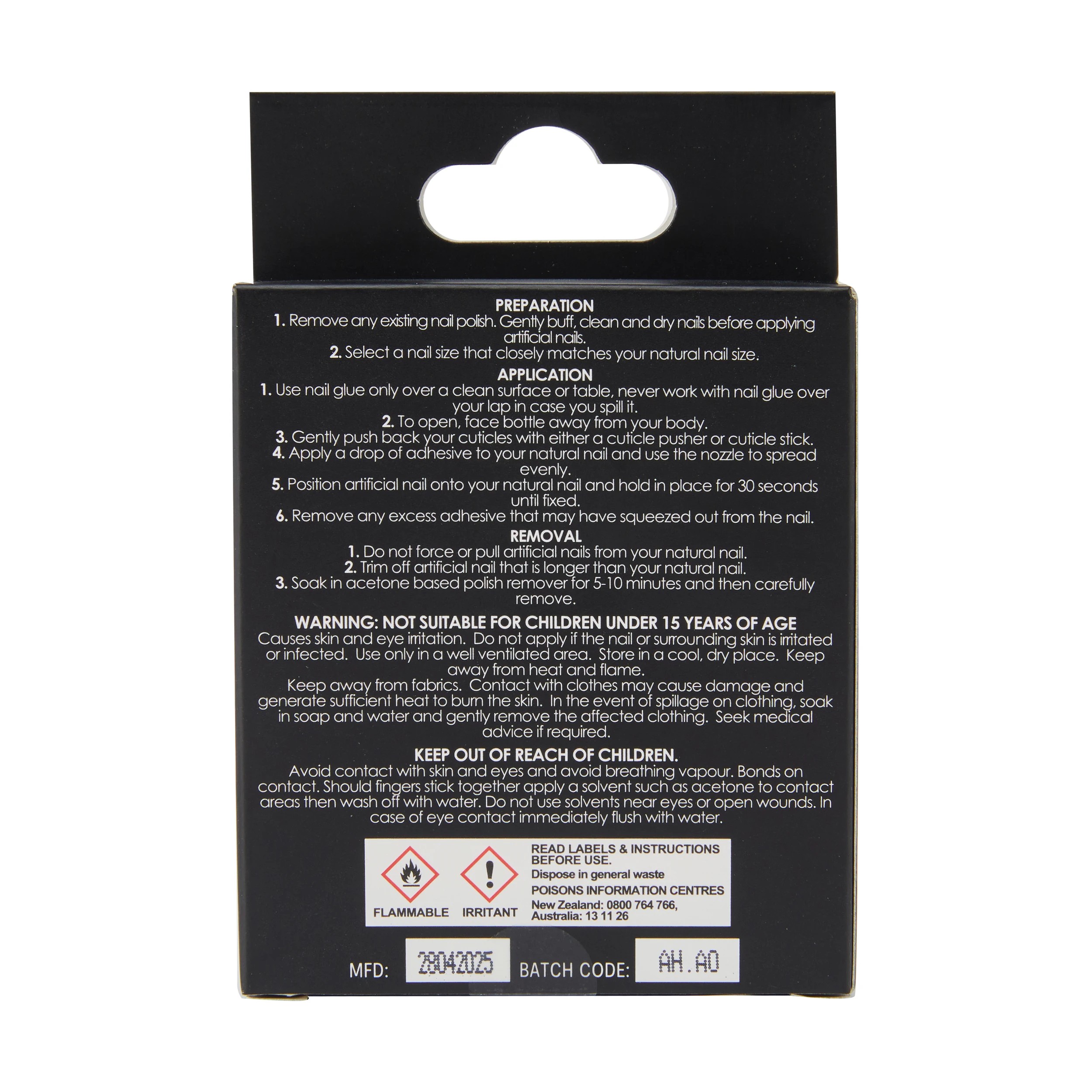 4 OXX Cosmetics 24 Pack Artificial Nails with Adhesive - Medium Square Shape, Black French Tip with Stars, 4 of 4