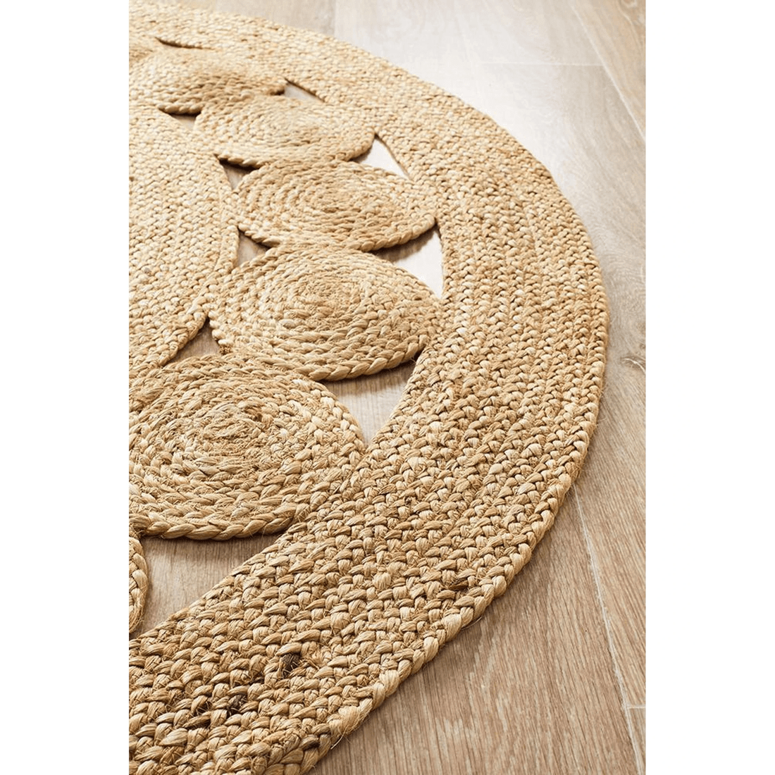 4 Rug Culture Atrium Pilu Natural Jute Rug, Hand-braided Flat-weave, Beige
 - beige, 4 of 6