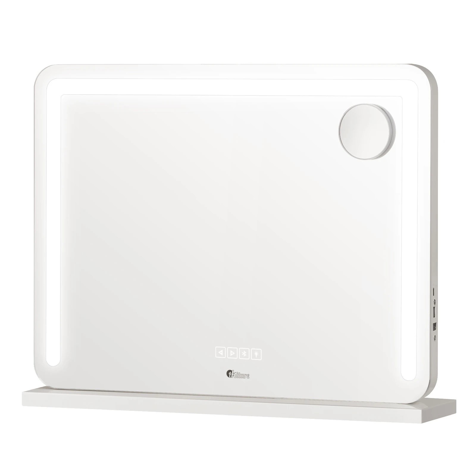 1 Oikiture Bluetooth Hollywood Led Makeup Mirror 80x62cm Vanity Wall Mirrors
 - White, 1 of 7