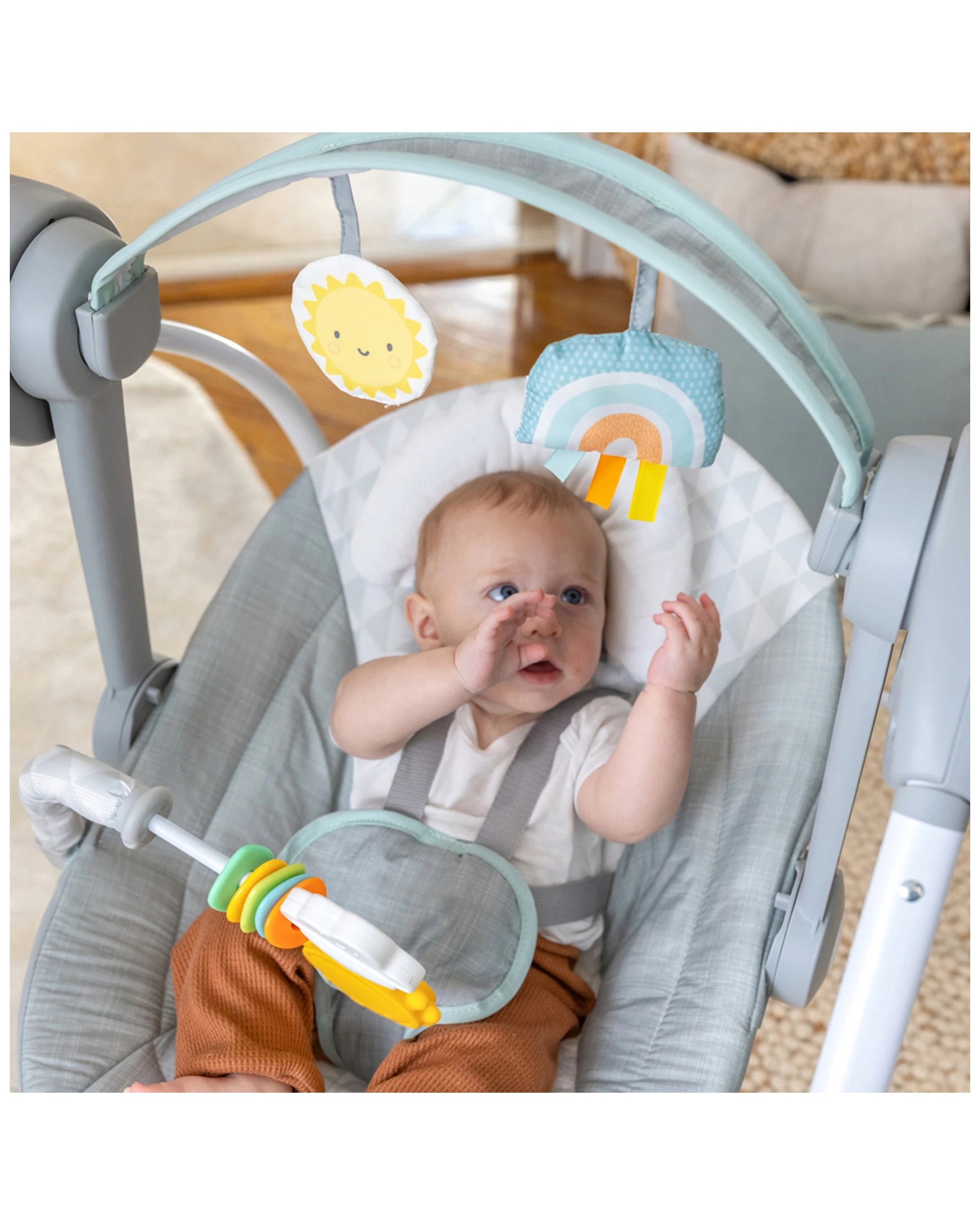 2 Ingenuity Sun Valley Milestone Portable Baby Swing Suitable From 0m+
 - Grey, 2 of 5