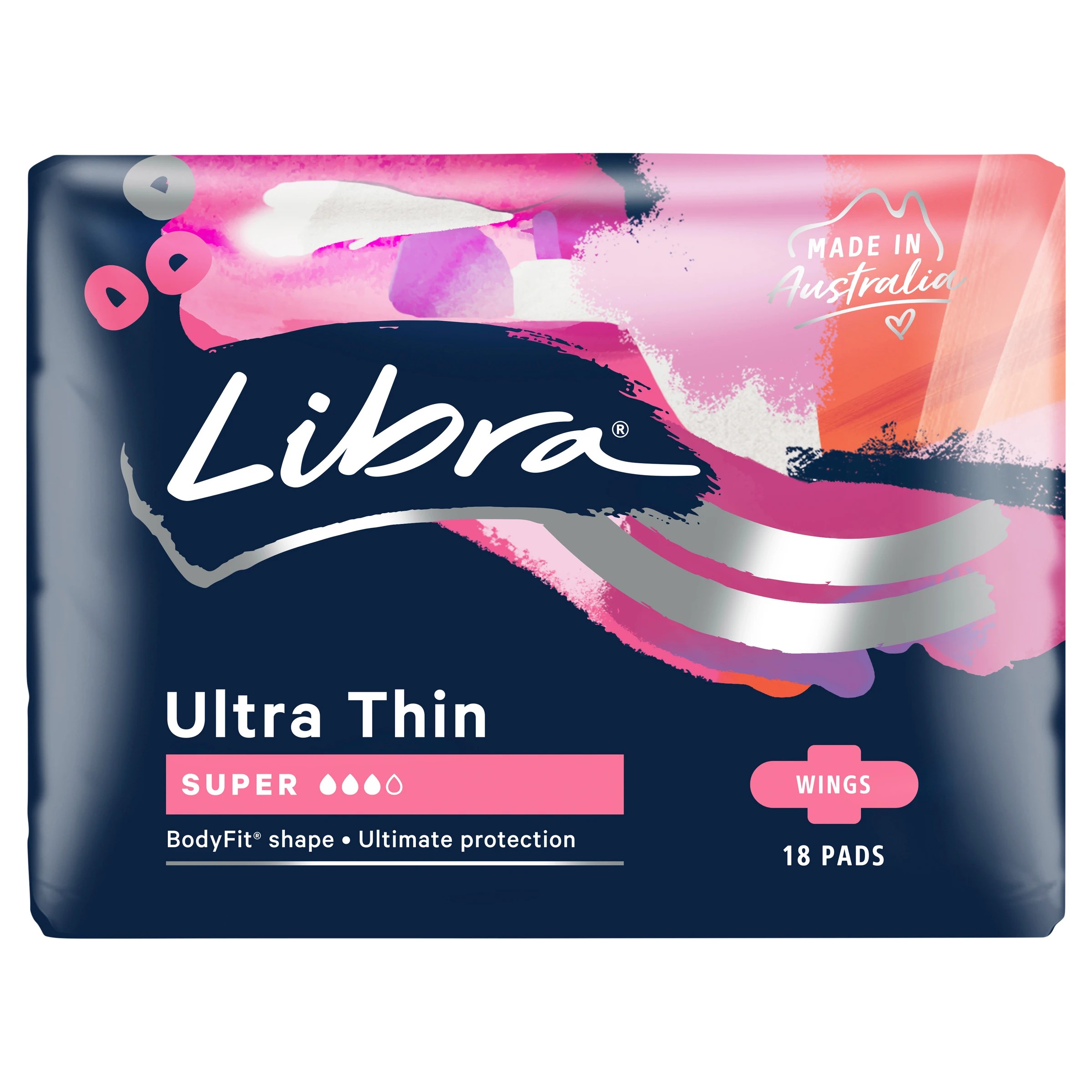 1 Libra 18 Pack Ultra Thin Super Pads, 1 of 2