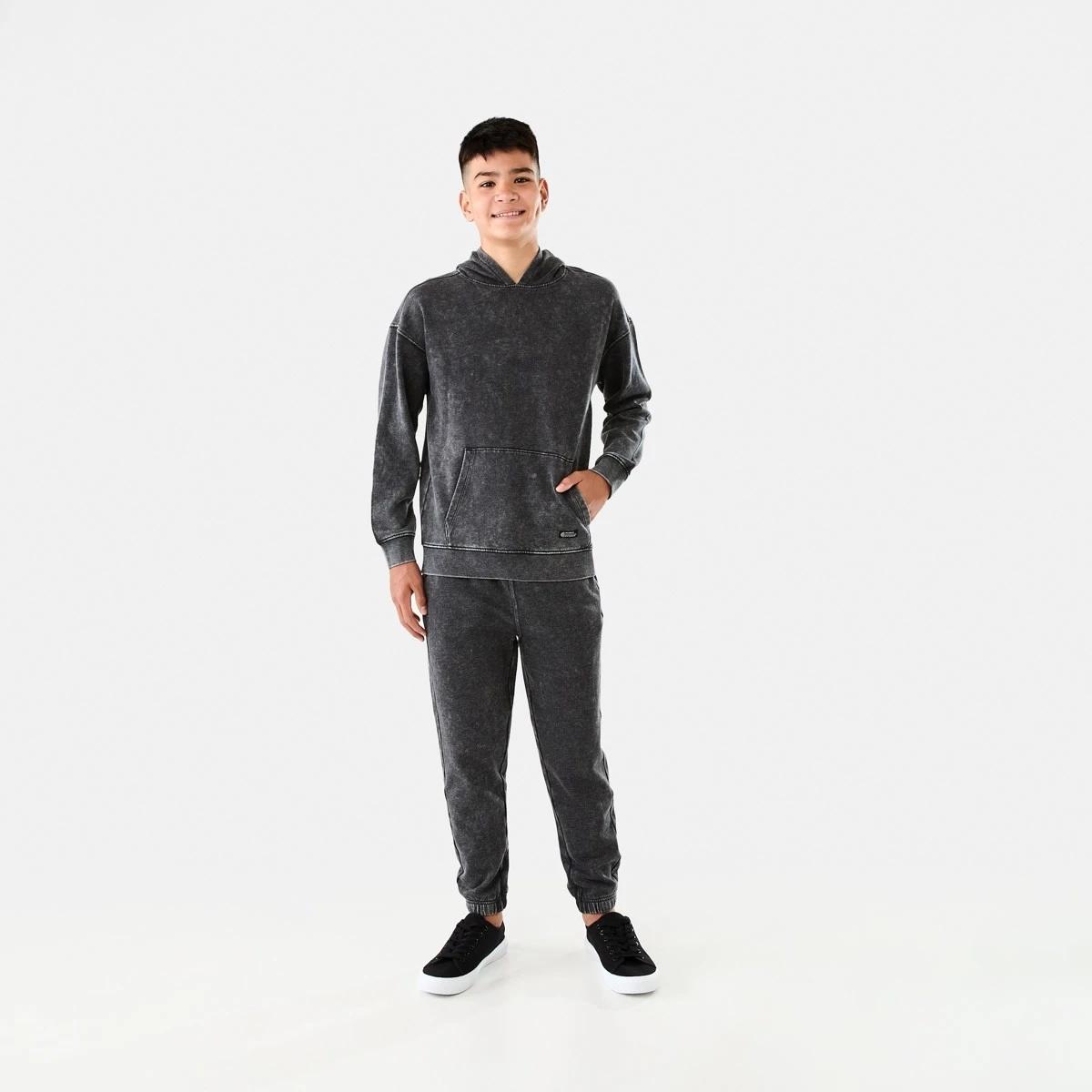 7 Oversized Washed Hoodie with Pocket Black, 7 of 10