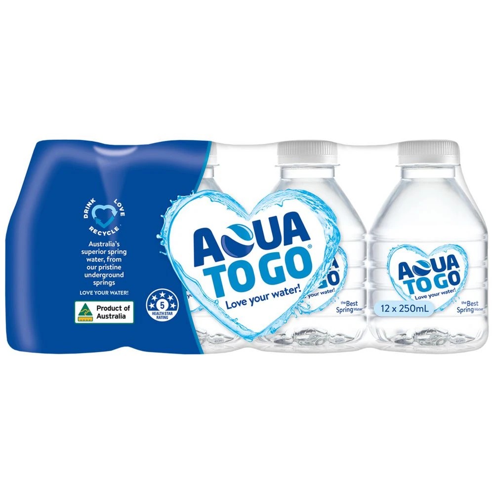 2 Aqua To Go Premium Spring Water 250mL 12 Pack, 2 of 3