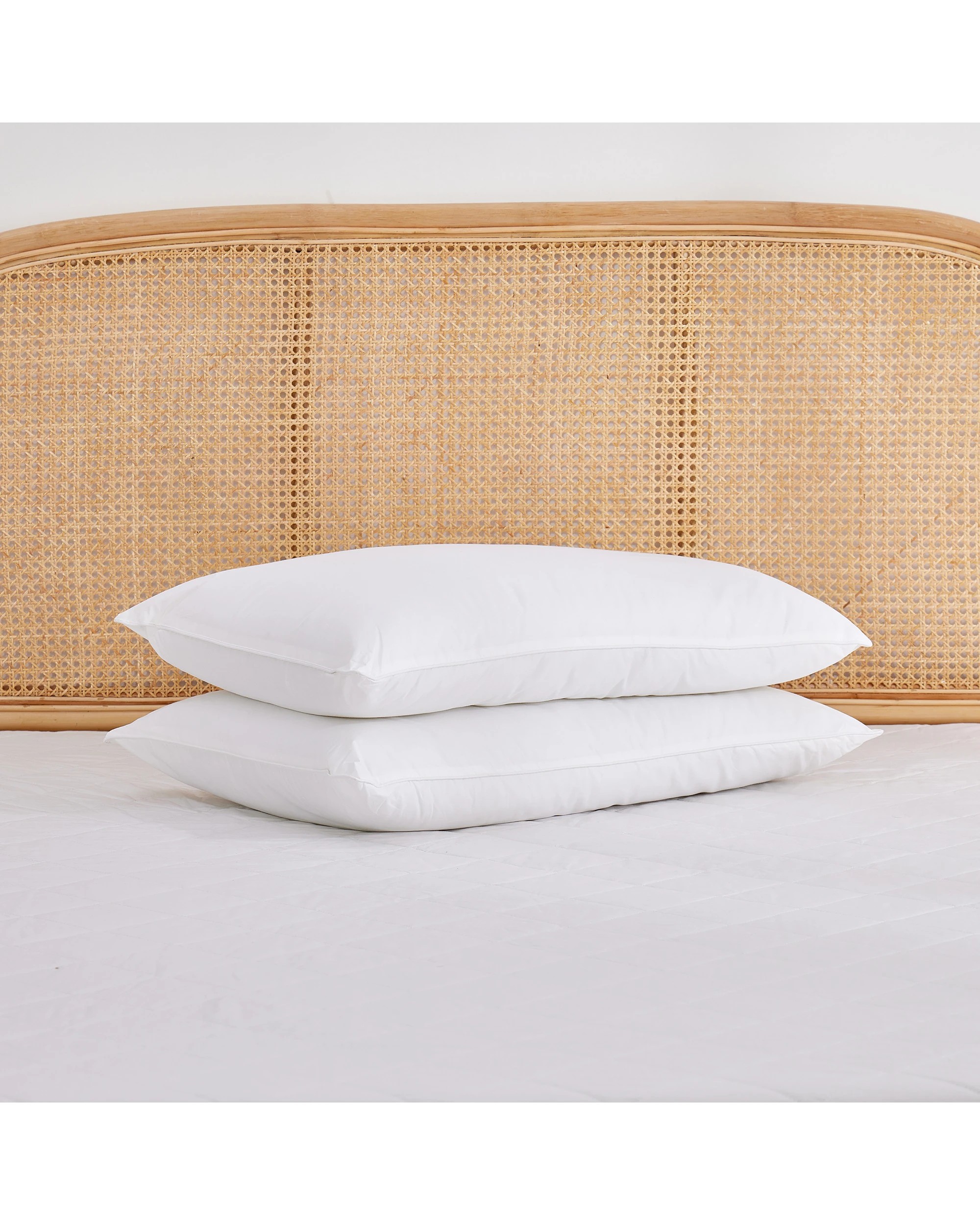 2 Dreamaker Cotton Cover Bamboo Blend Pillow Medium Profile Twin Pack - White, 2 of 6