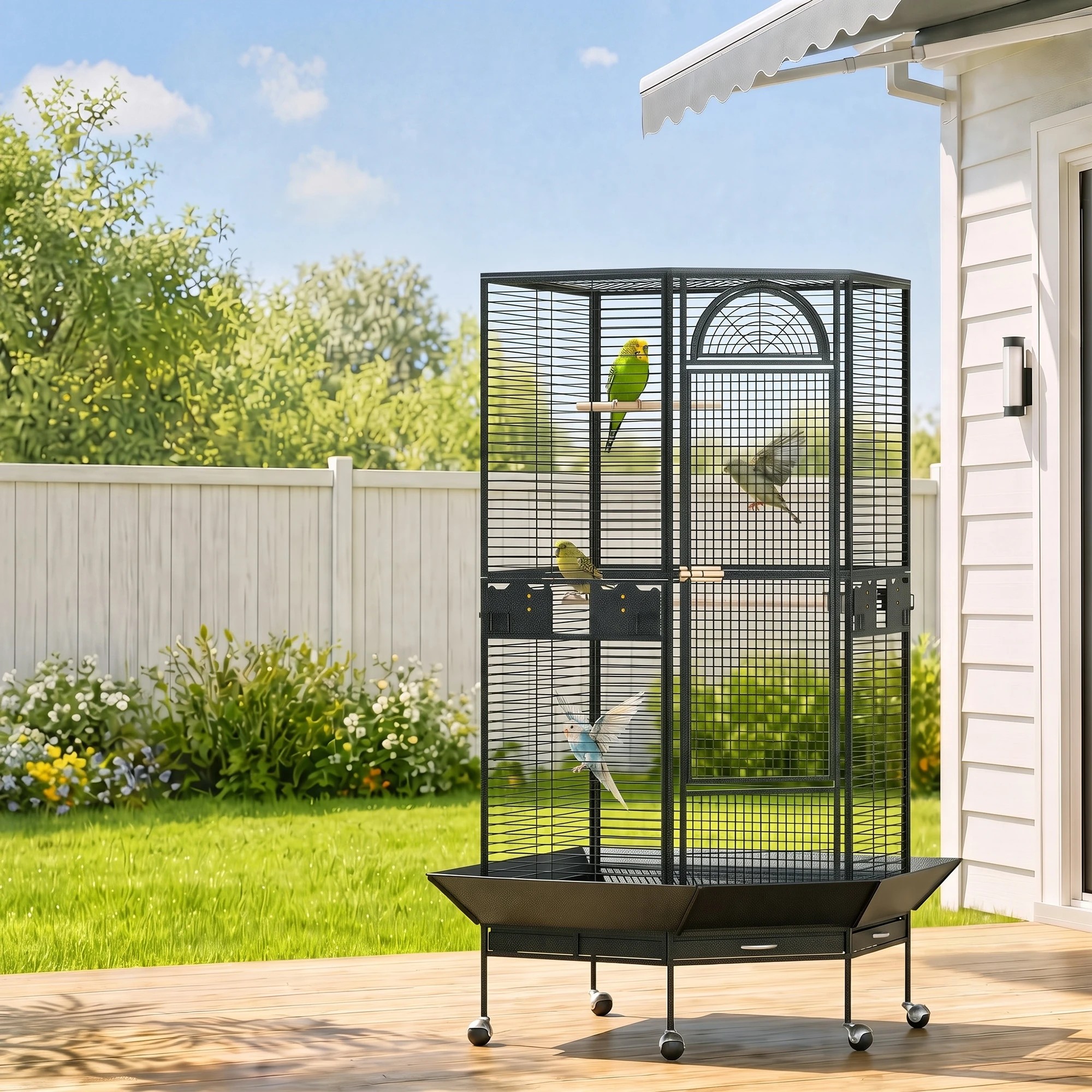 i.Pet Bird Cage Large Jumbo Aviary Budgie Perch Cage Parrot Stand ...