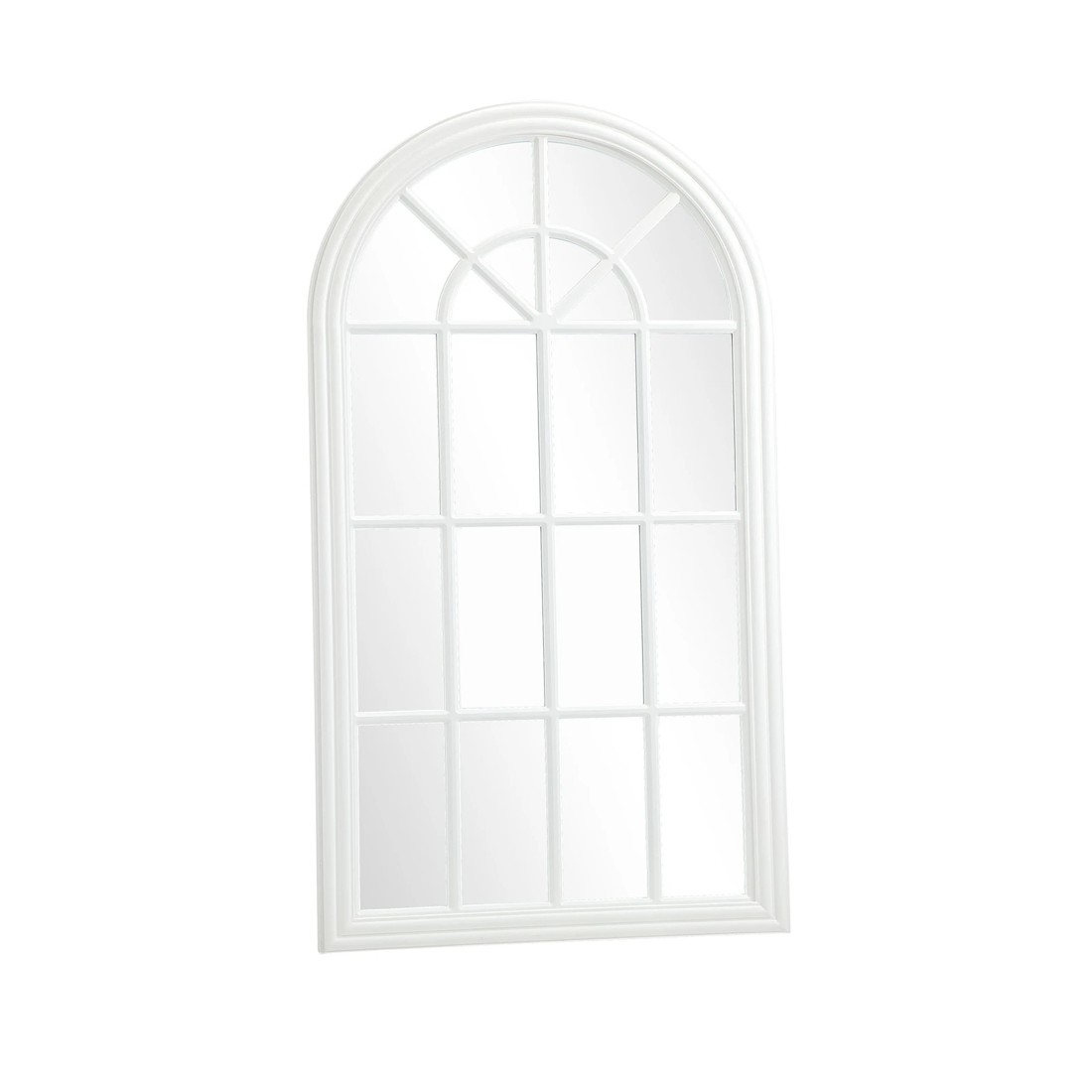 8 Oikiture Wooden Window Mirror Arched Wall Mirrors Decor 130x70cm
 - White, 8 of 9
