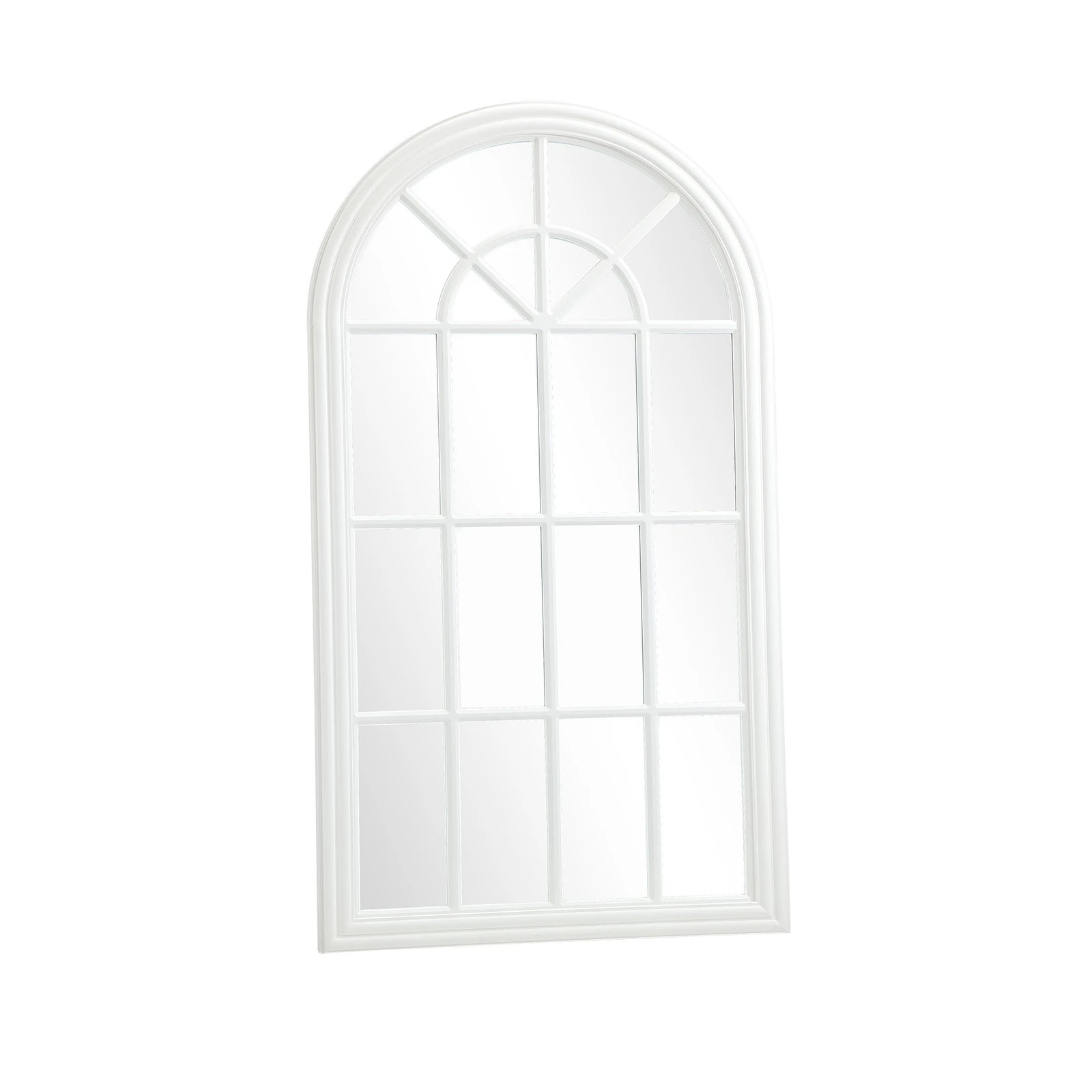 8 Oikiture Wooden Window Mirror Arched Wall Mirrors Decor 130x70cm
 - White, 8 of 9