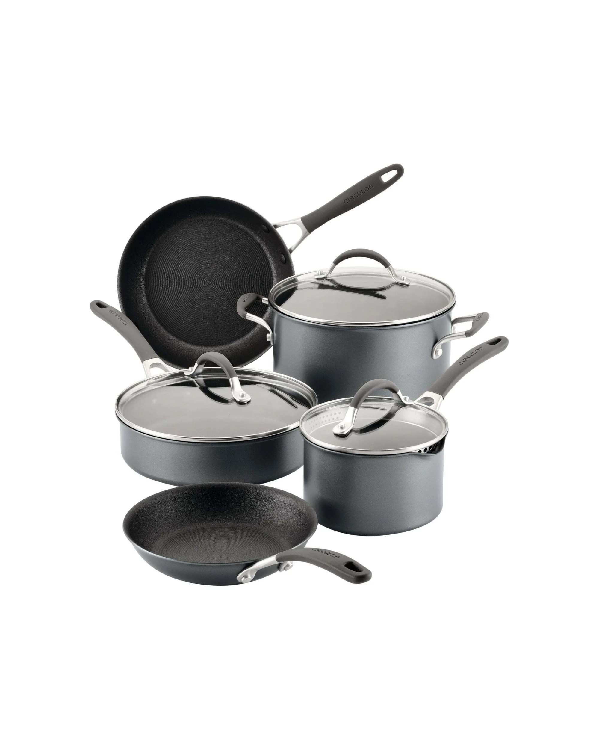 1 Circulon 8pc Scratchdefense A1 Non-Stick Cookware Set - Grey, 1 of 1