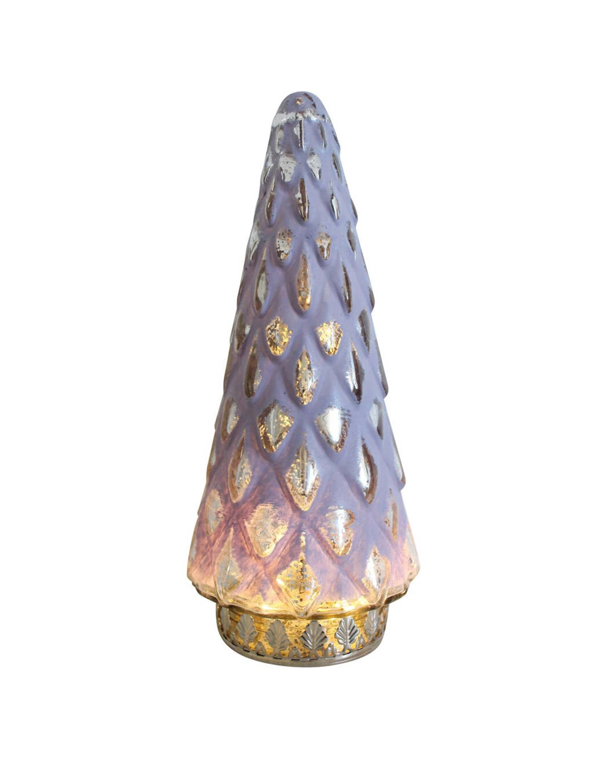 1 LVD Glass Metal Lantern LED Pine Tree 24cm Christmas Decor Decorative Light Bubblegum - Pink, 1 of 2