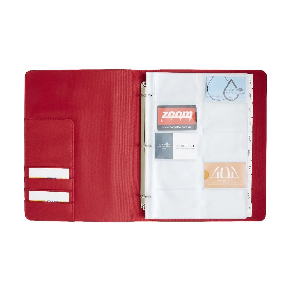 3 J.Burrows A4 Business Card Binder Red, 3 of 4