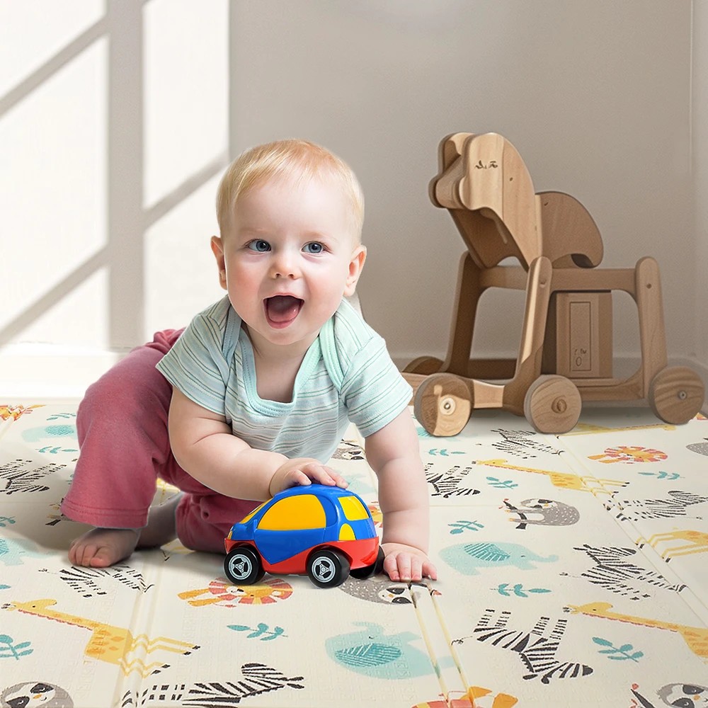 3 Playpals Kids Play Mat Baby Crawling Folding XPE Foam Double Pad Non-slip Carpet - Multi, 3 of 3