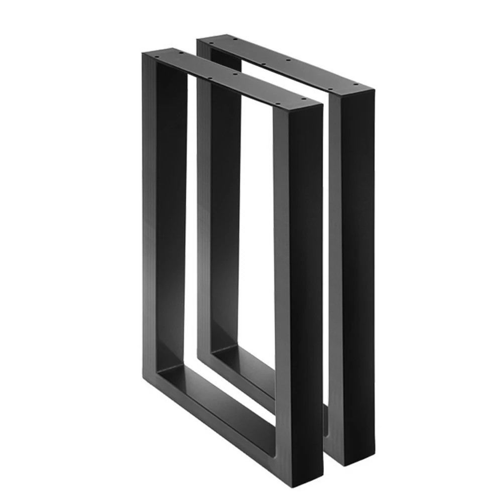 1 Artiss Metal Table Legs DIY Rectangular 71X65CM Set of 2 - Black, 1 of 7