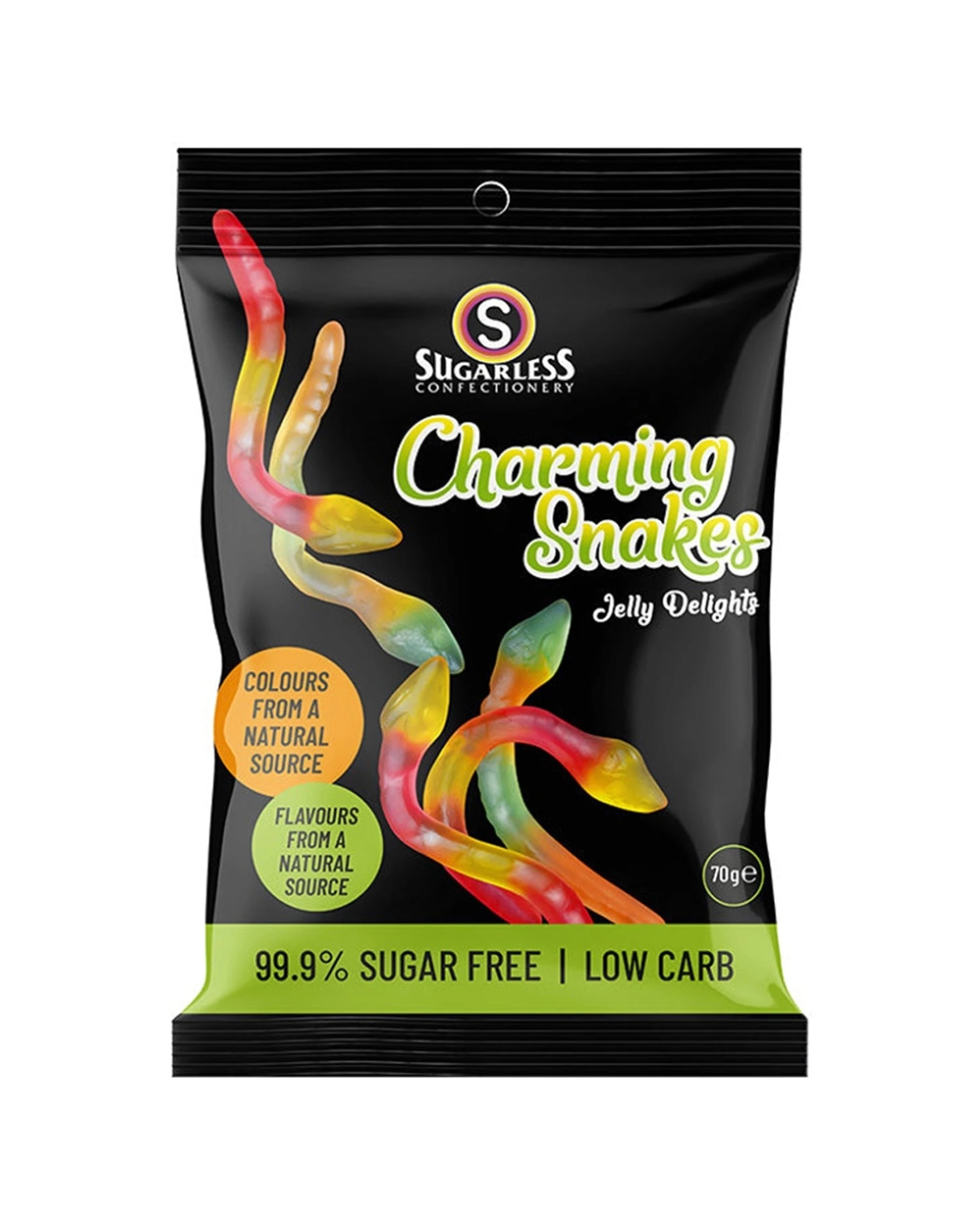 1 Sugarless Confectionery Co Charming Snakes Jellies 70g, 1 of 1