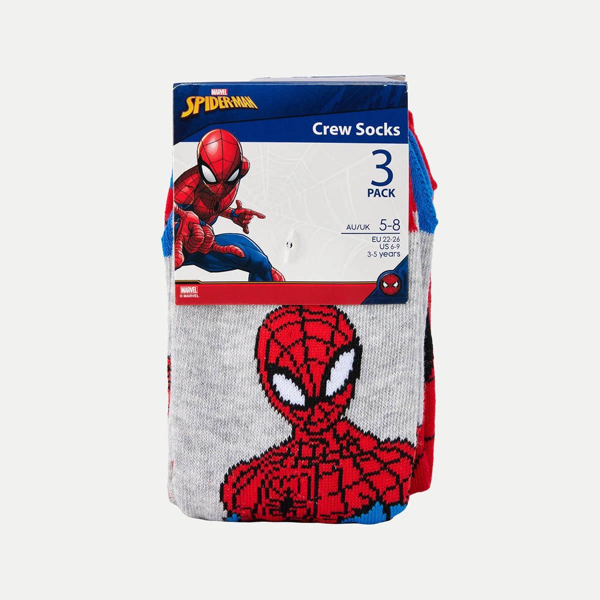 3 3 Pack License Crew Socks Spiderman, 3 of 3