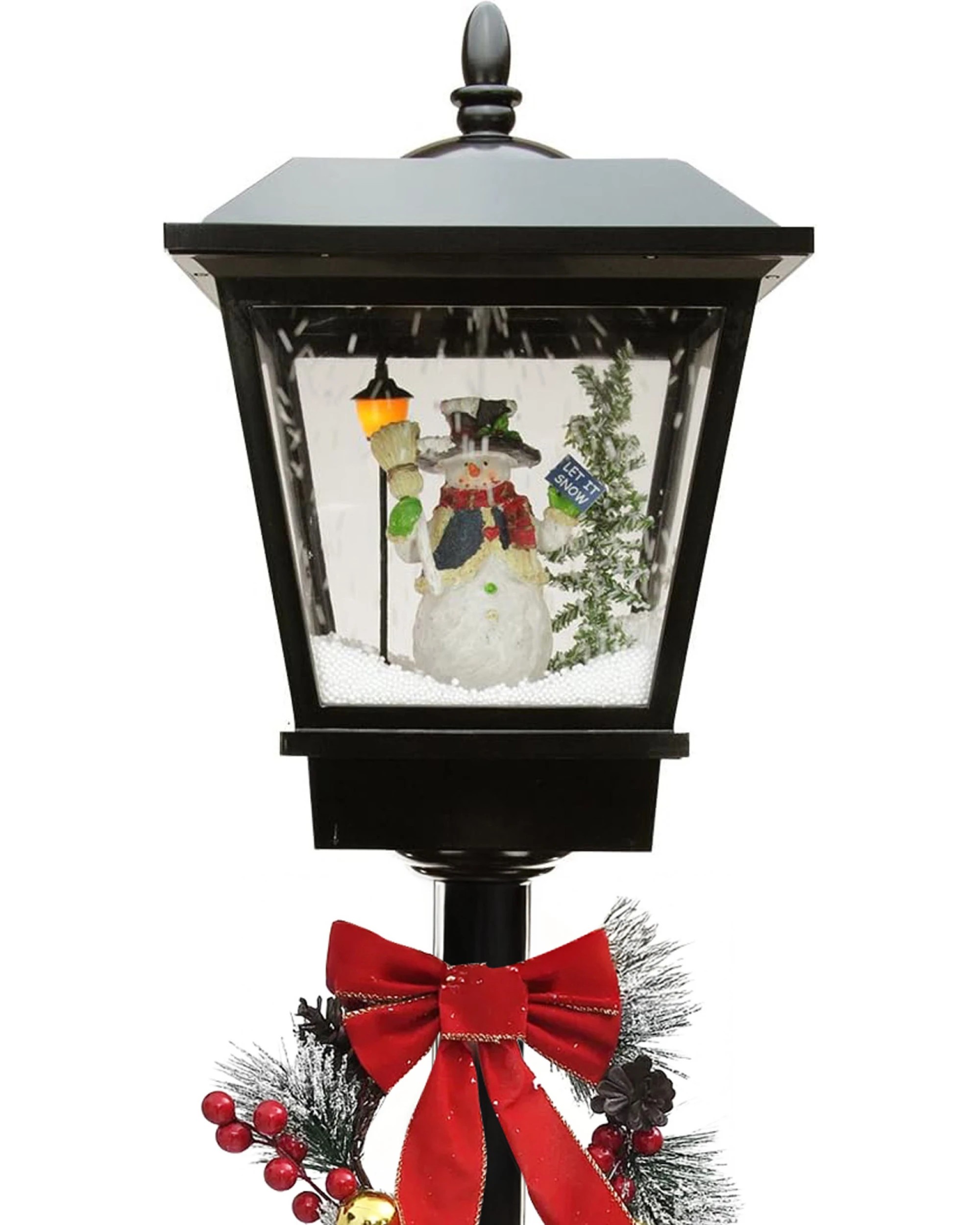 2 Christabelle 1.8m Christmas Lamp Post Outdoor Display Decoration LED Lights Front Yard Lawn Statue Ornament Black, 2 of 4