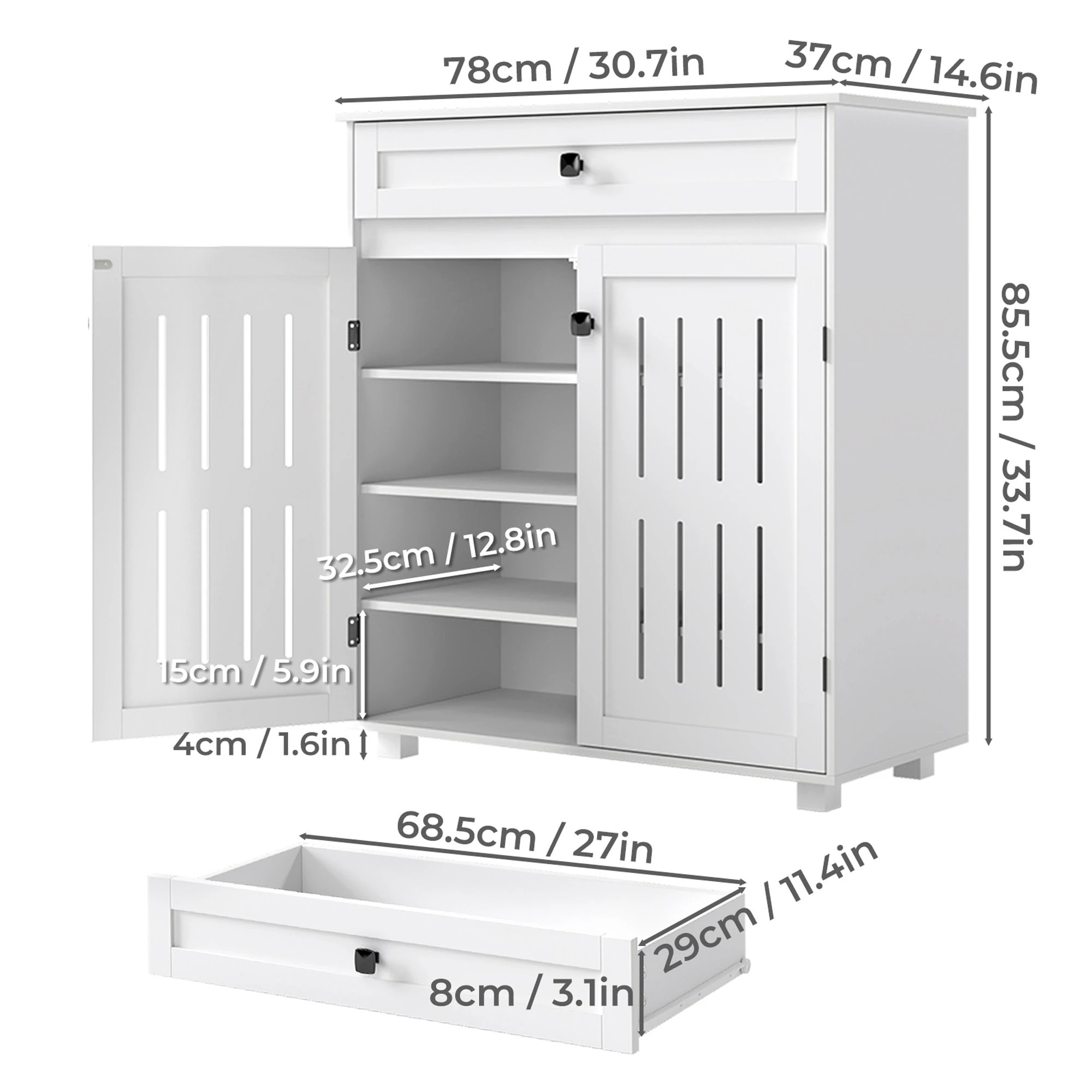 3 Levede Shoe Cabinet 4-Tier - White, 3 of 10