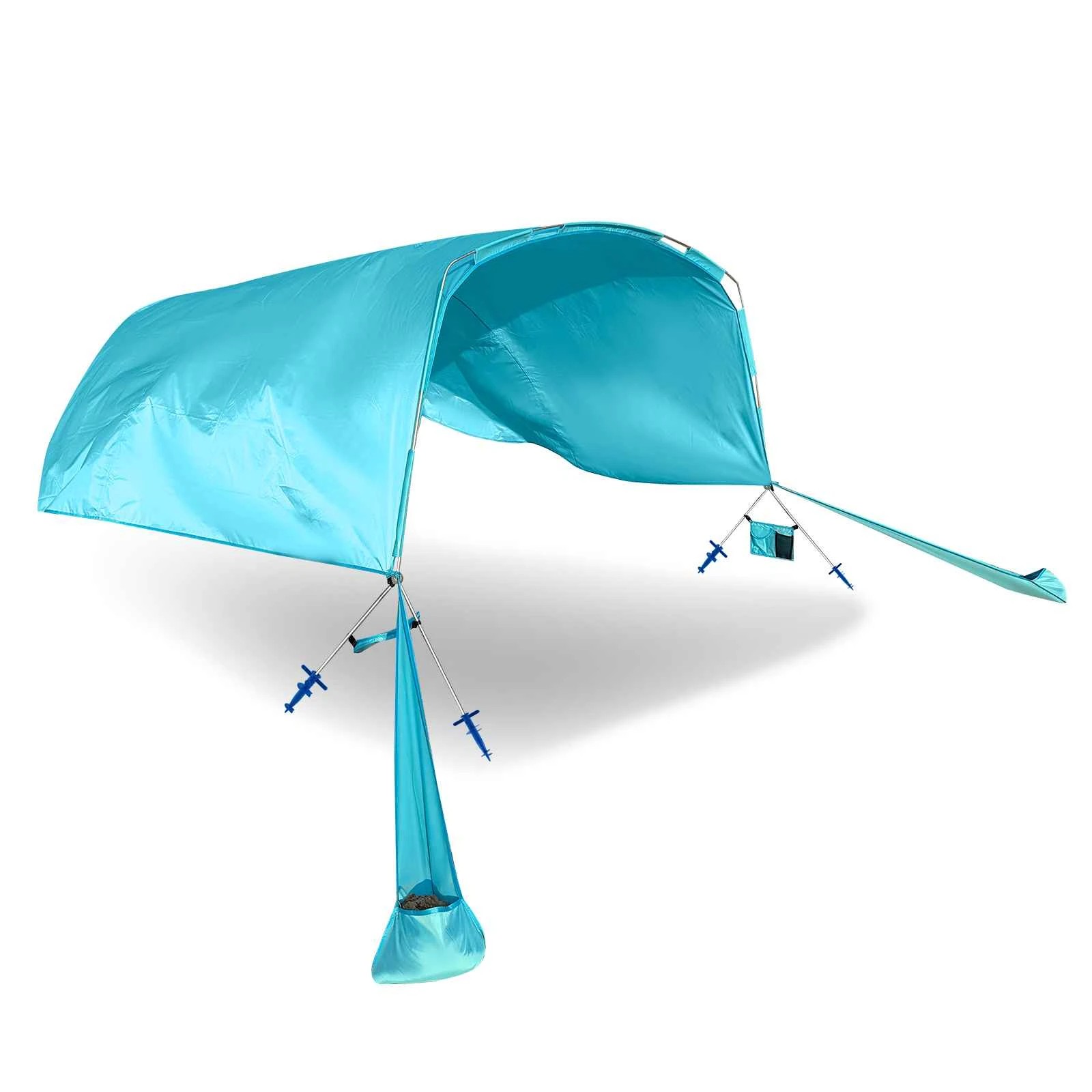 1 Costway Wind Powered Beach Tent Portable Sun Shelter Shade Canopy Camping Tent - Blue, 1 of 1