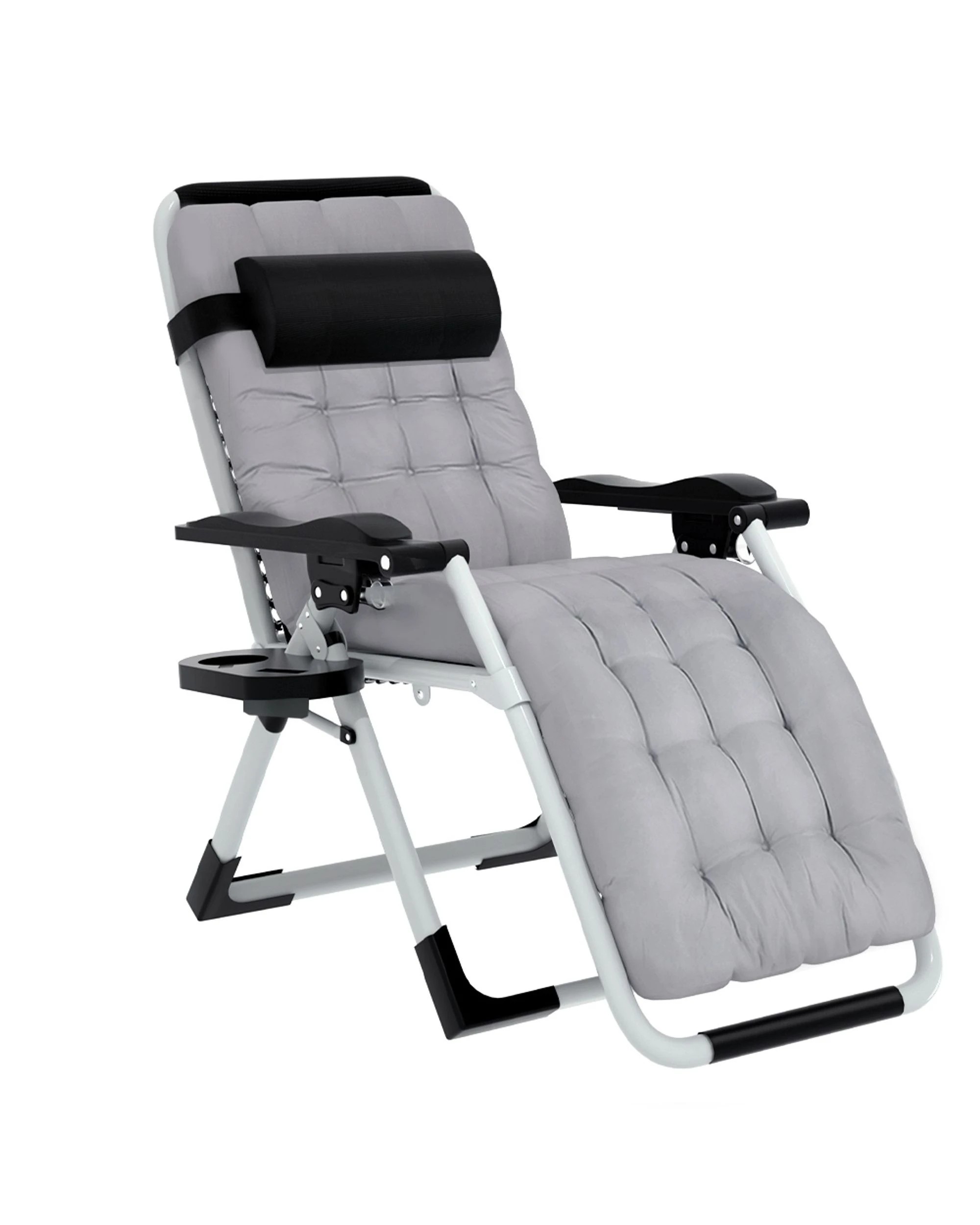 1 Gardeon Sun Lounge Folding Lounger Camping Zero Gravity Chair Outdoor - Black, 1 of 6