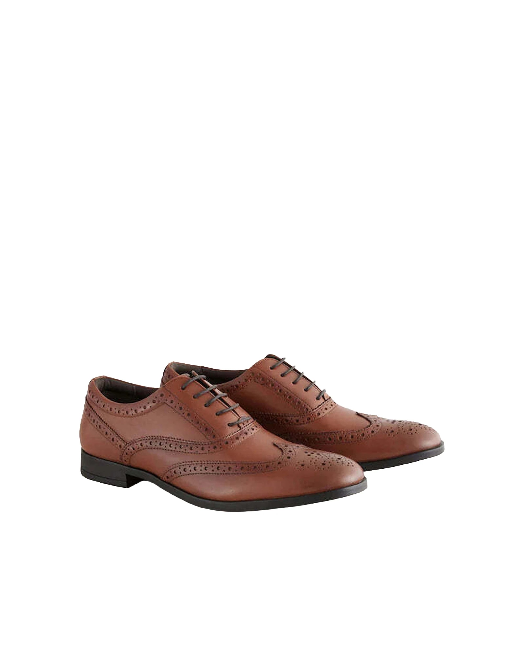 1 Firetrap Spencer Leather Laced Oxford Brogue Shoes - 9 - Brown, 1 of 5