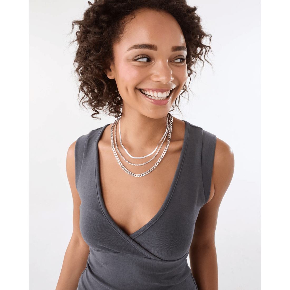 4 3 Pack Essential Chain Necklace - Silver Tone, 4 of 9